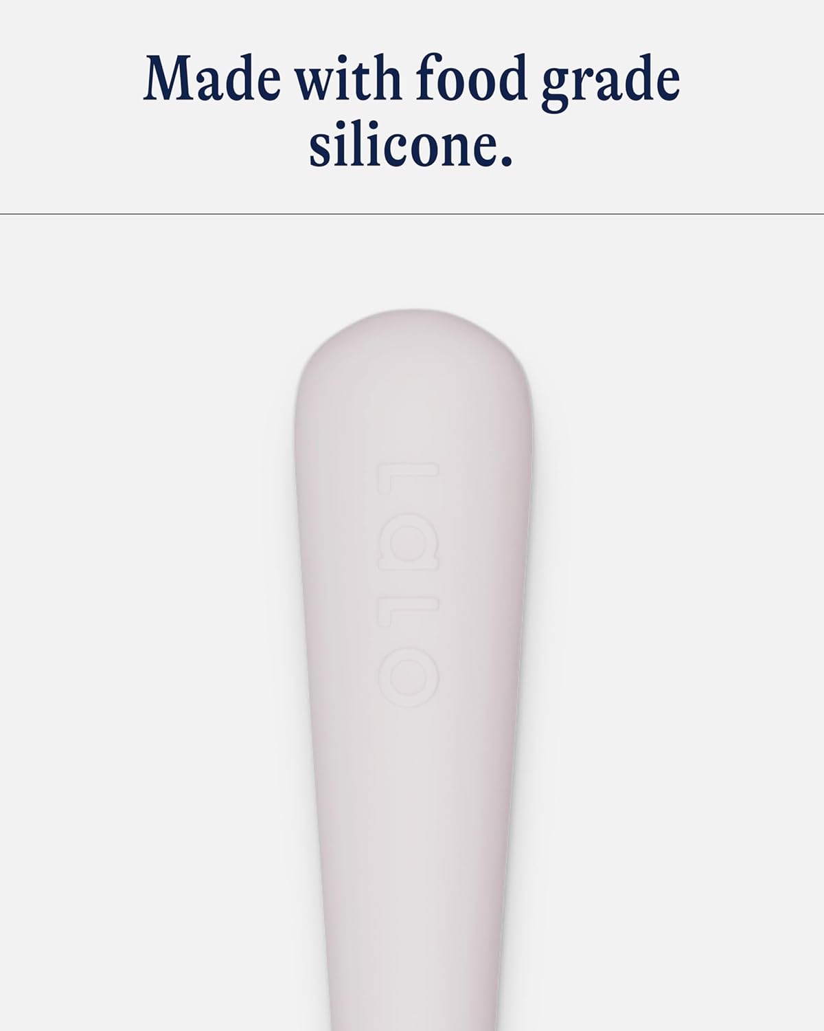 Lalo 2-Piece Baby Spoons Set - Lavender Silicone, Dishwasher Safe, Ages 4 Months+