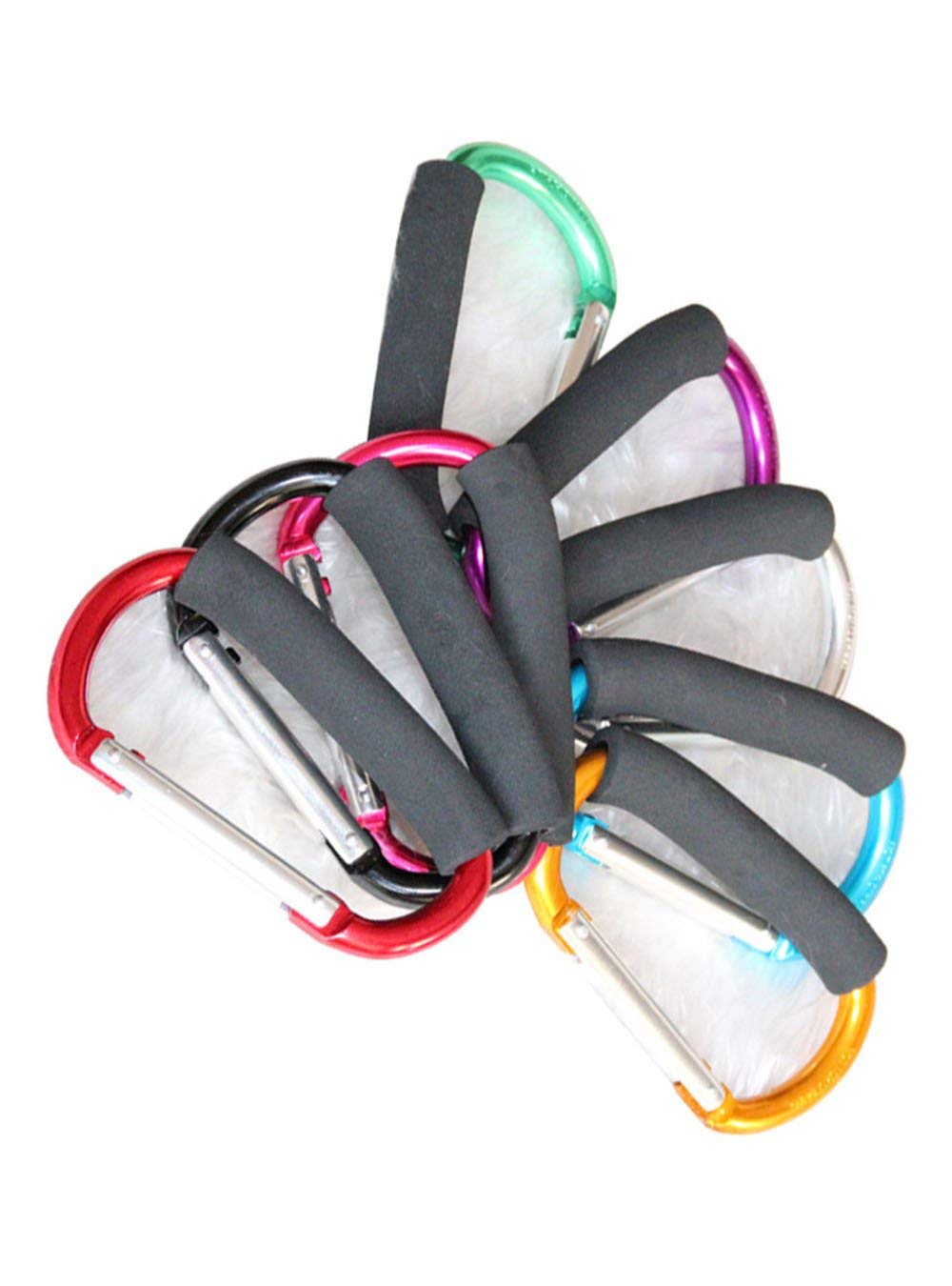 Large Stroller Hooks for Mommy, 2 pcs Carabiner Stroller Hook Organizer for Hanging Purses, Diaper Bag, Shopping Bags. Clip Fits Single/Twin Travel Systems, Car Seats (Blue+Green)