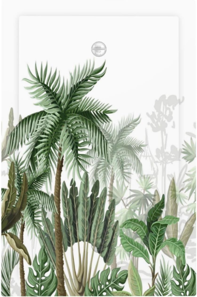 Palm Tree Banana Leaf Green Rainforest Natural Landscape Light Switch Cover Plate 1 Gang No Device Blank Electrical Wall Plates Faceplate Decorative Switch Plate for Bed Room Living Room Decor