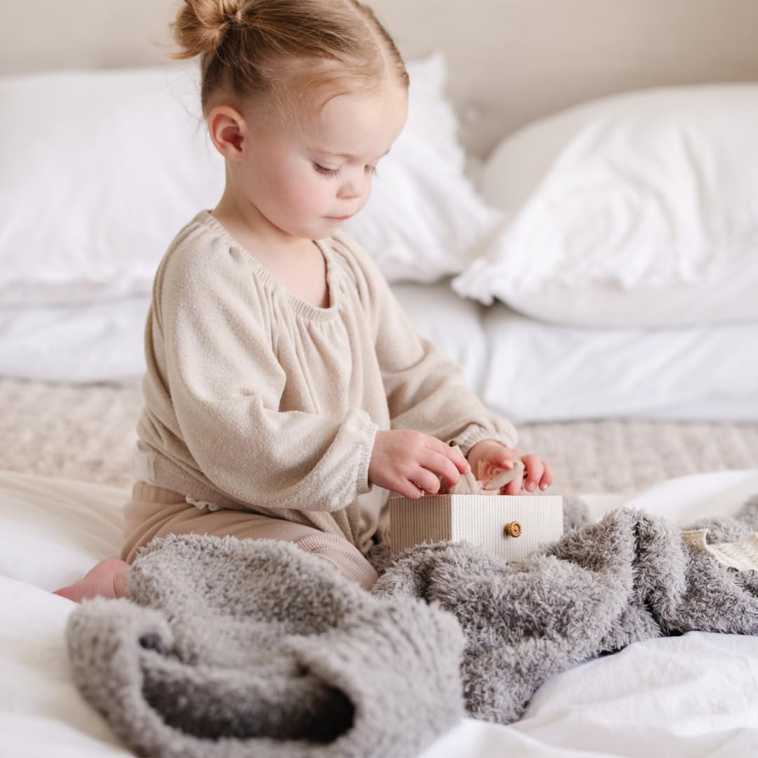 SARANONI Bamboni Luxury Baby Blanket | Plush Blanket for Infant Boys & Girls | Receiving Blanket 30” x 40” | Gray