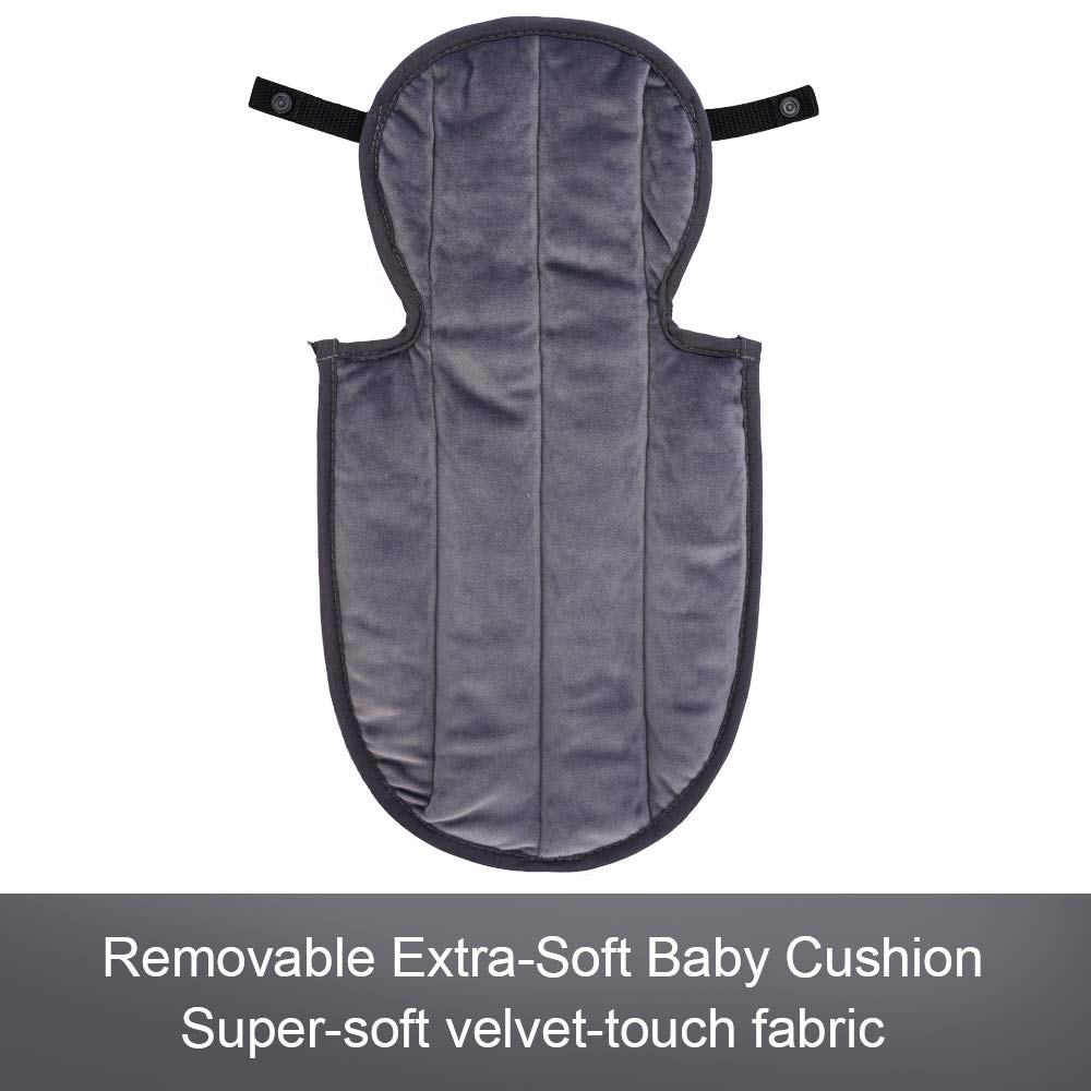 COOLBEBE New 2-in-1 Babybody Cushion for Baby Newborn Infants - Extra Soft Stroller Cushion Pads Car Seat Insert, Perfect for Carseats, Strollers, Swings, Grey