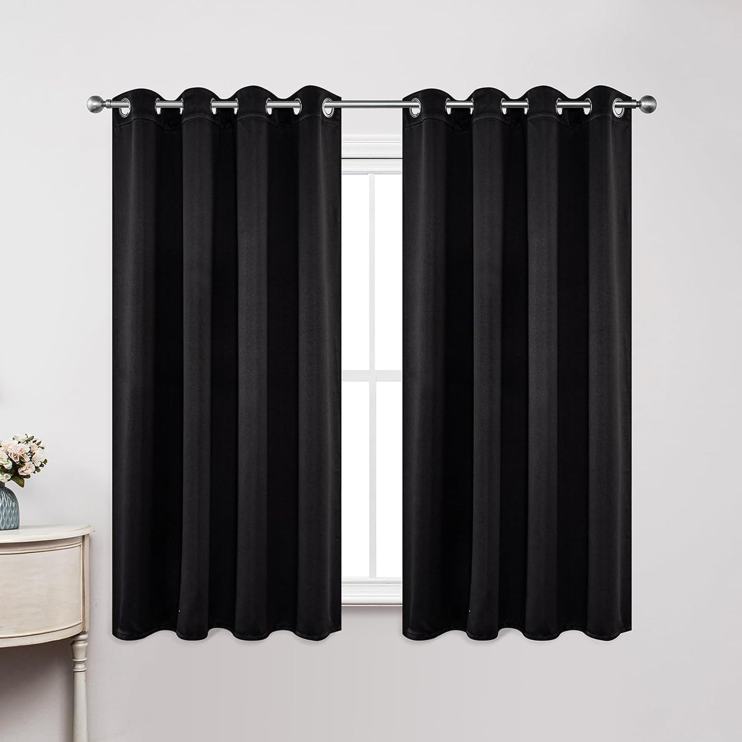Joydeco Blackout Curtains 63 Inch Length 2 Panels Set, Thermal Insulated Long Drapes 2 Burg, Room Darkening Grommet Drapes for Living Room Bedroom Window