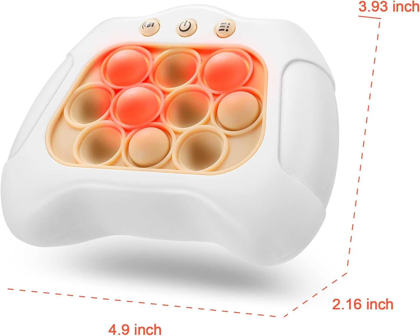 Quick Push Game Console ,4 Modes Games, A Toy Game Machine That Exercises Reaction Ability and Improves Concentration |Teens Boys & Girls Ages 3-12 Years Old & Up (White)