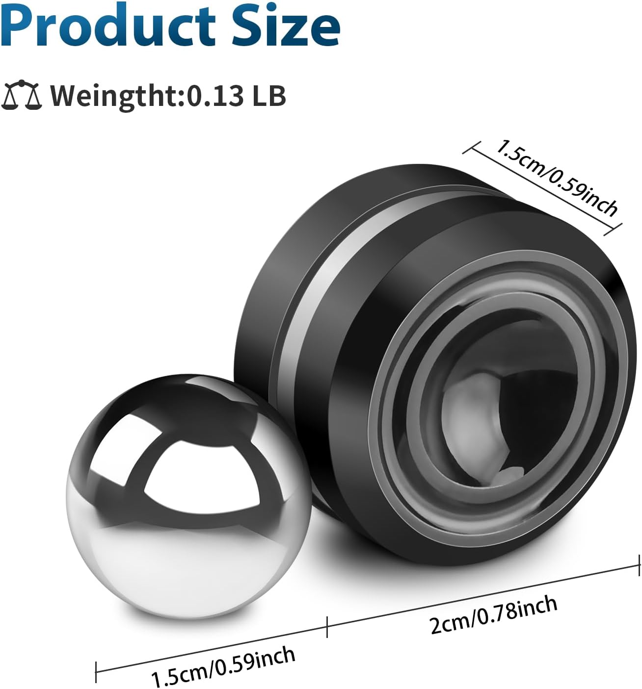 Fidget Slider Toy,Steel Ball Orbiter Magnetic Slider Sensory Toys,360° Rotation Anxiety Stress Relief Toy for Adult,Students ADHD,ADD Autism,Black