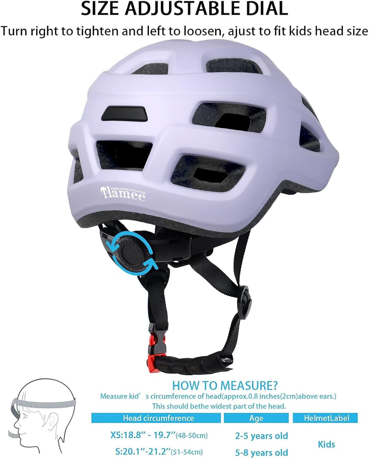 Kids Bike Helmet for Ages 1-8 Years, Adjustable Toddler Boys and Girls Helmets, Lightweight Child Infant Bicycle Cycling Scooter Sports Helmet 48-54cm