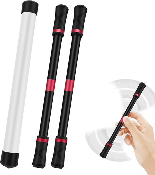 2 Pieces Pen Spinning Spinner Pen Gaming Pen Spinning Mod Gaming Spinning Pens Flying Spinning Pen Finger Rotating Pen for Kids Adults Office Supplies with Instruction Manual (Red)