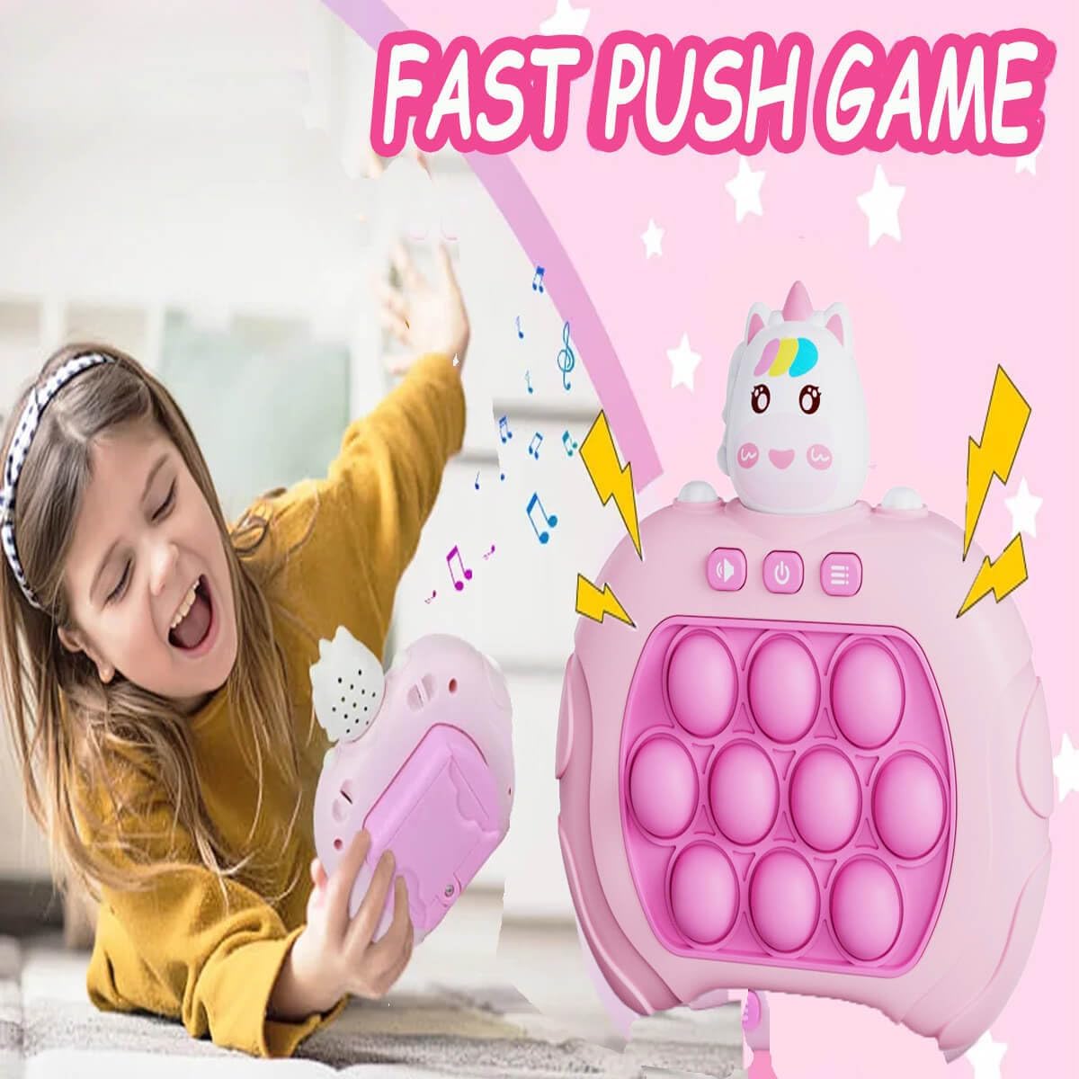 Quick Push Game Console,Pop Fidget Toys ,A Toy Game Machine That Exercises Reaction Ability and Improves Concentration | Gift Idea for Kids & Teens Boys & Girls (Unicorn)