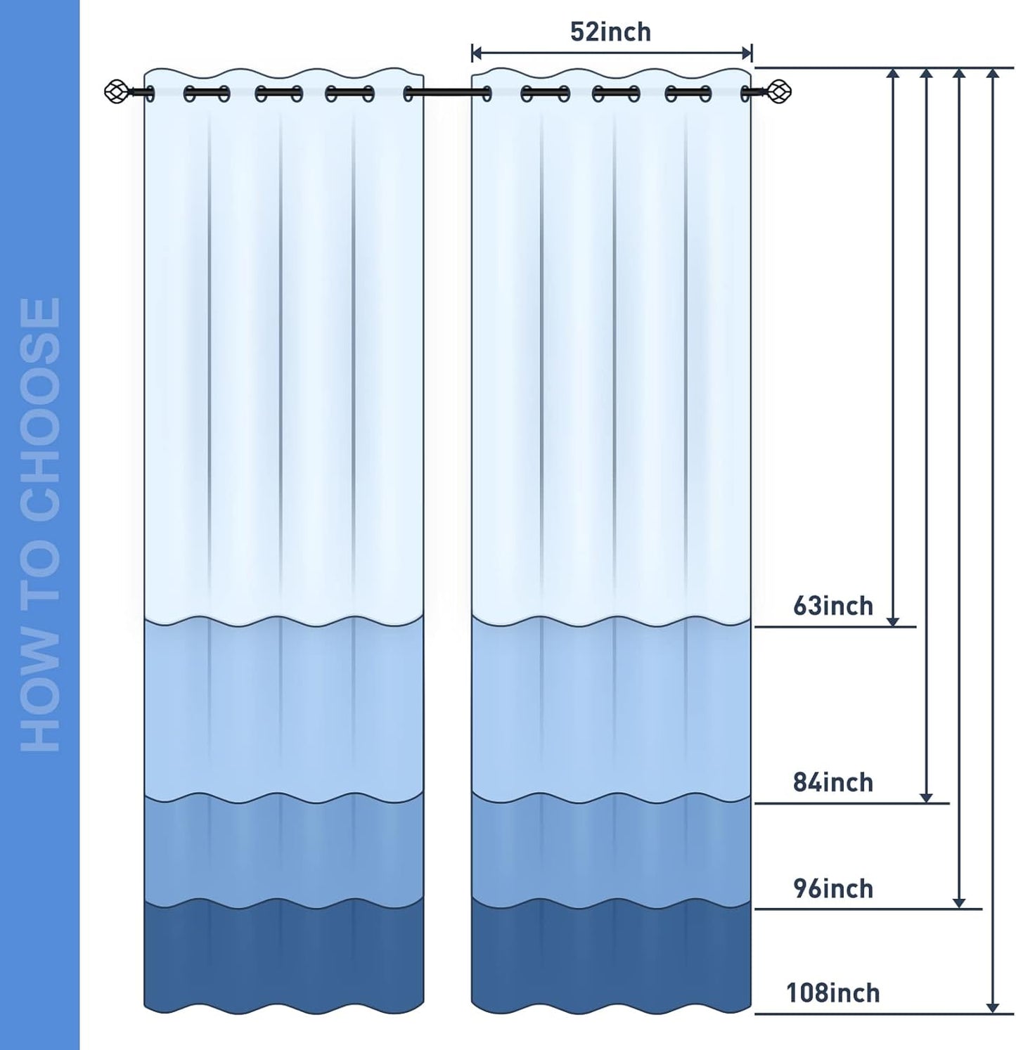 Aimego Palm Trees Blackout Curtains Blue Ocean Tropical Hawaiian Scenery Window Drapes Decor for Bedroom Living Room Grommet Top Room Darkening Curtains 2 Panel Set, 52"X63"