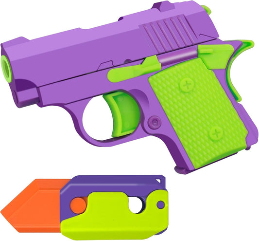 Fidget Gun Toy Set 2PCS 3D Printed Mini 1911 Fidget Gun Knife Toy Gravity Pistol Toy Adults Stress Relief Toy Sensory Toys for Kids Friends Christmas Birthday Gift