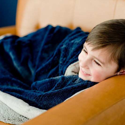 SARANONI Security Blankets for Babies Super Soft Boutique Quality Lush Luxury (Navy Gray, Receiving 30" x 40”)