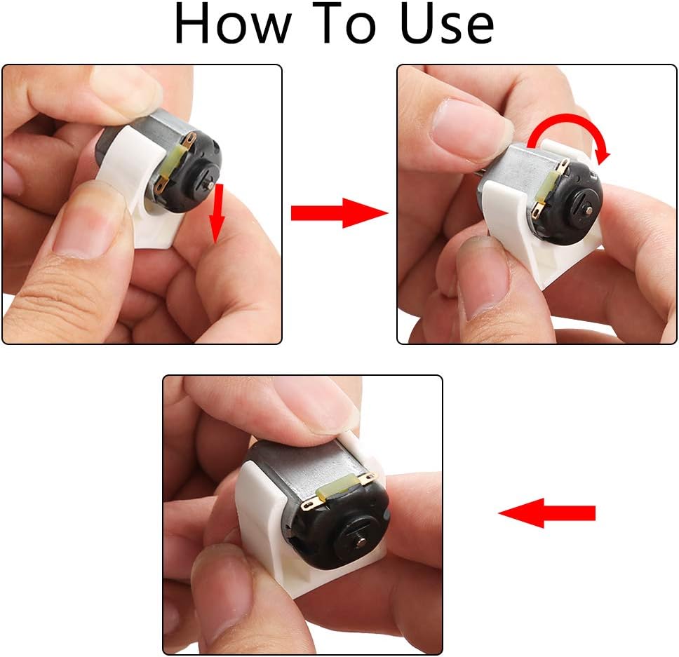 Sntieecr 6 Set DC Motors Kit, Mini Electric Motor 3V 15000RPM with 66 PCS Plastic Gears, AA Battery Holder Case, Motor Bracket, Shaft Propeller and Rocker Switch for DIY Toys Science Projects