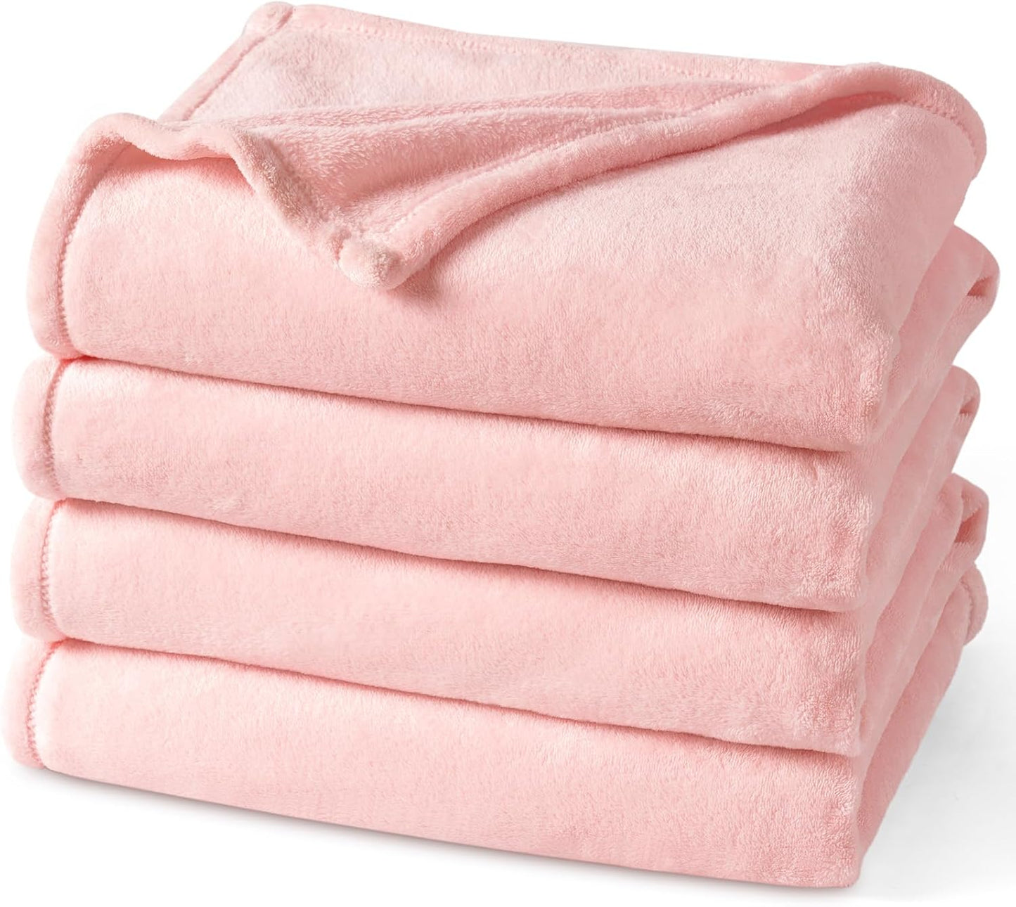 PHF Ultra Soft Fleece Blanket King Size, No Shed No Pilling Luxury Plush Cozy 300GSM Lightweight Blanket for Bed, Couch, Chair, Sofa Suitable for All Season, 108" x 90", Pink
