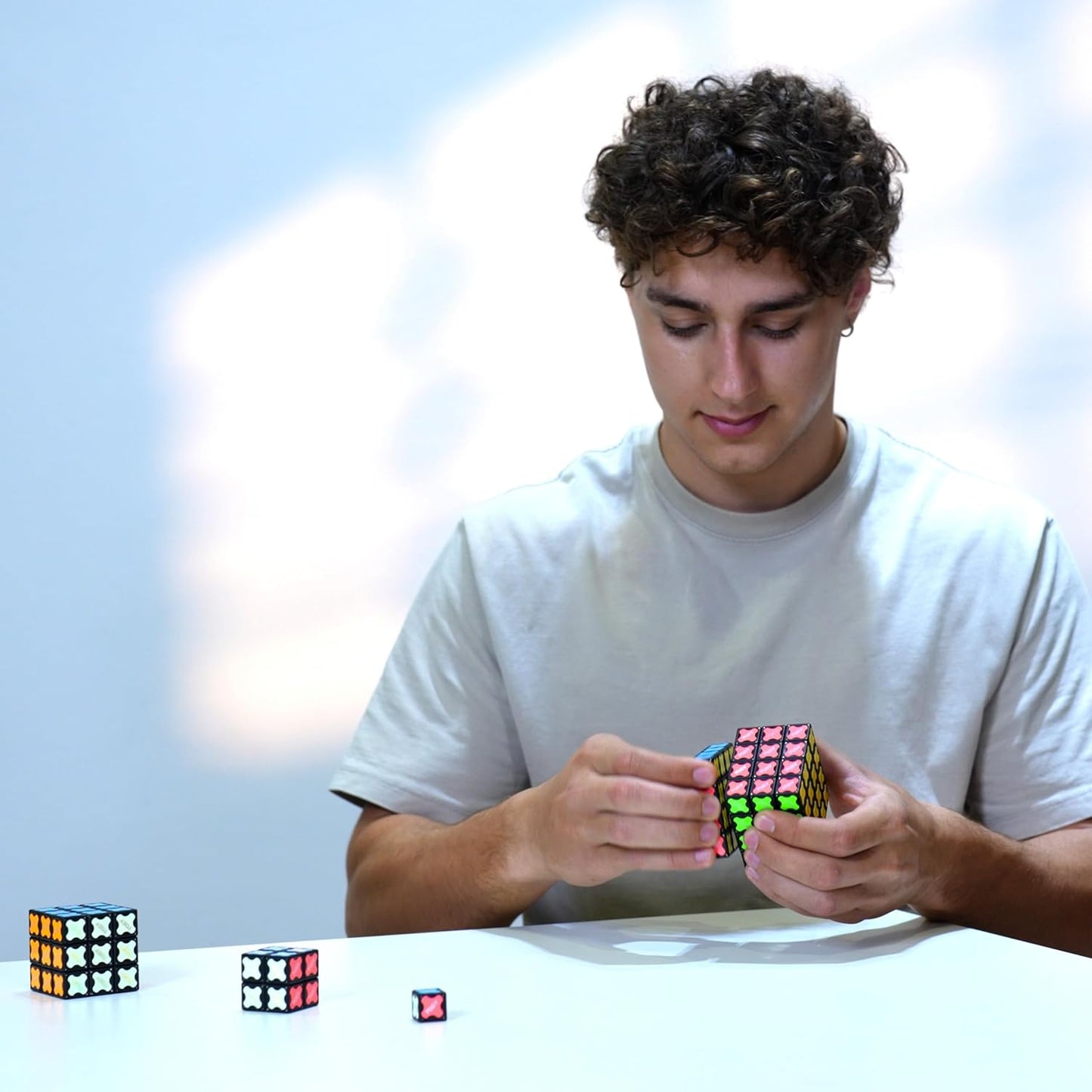 TOSY Magnet Cube 2x2 - 8 Blocks, 2 in 1 Toy: 2x2x2 Puzzle Cube and Customizable Infinity Cube, Glowing, UV Flashlight, Fidget/Sensory/STEM/STEAM Magnet Tiles Birthday Gift for Kids/Teens/Adults