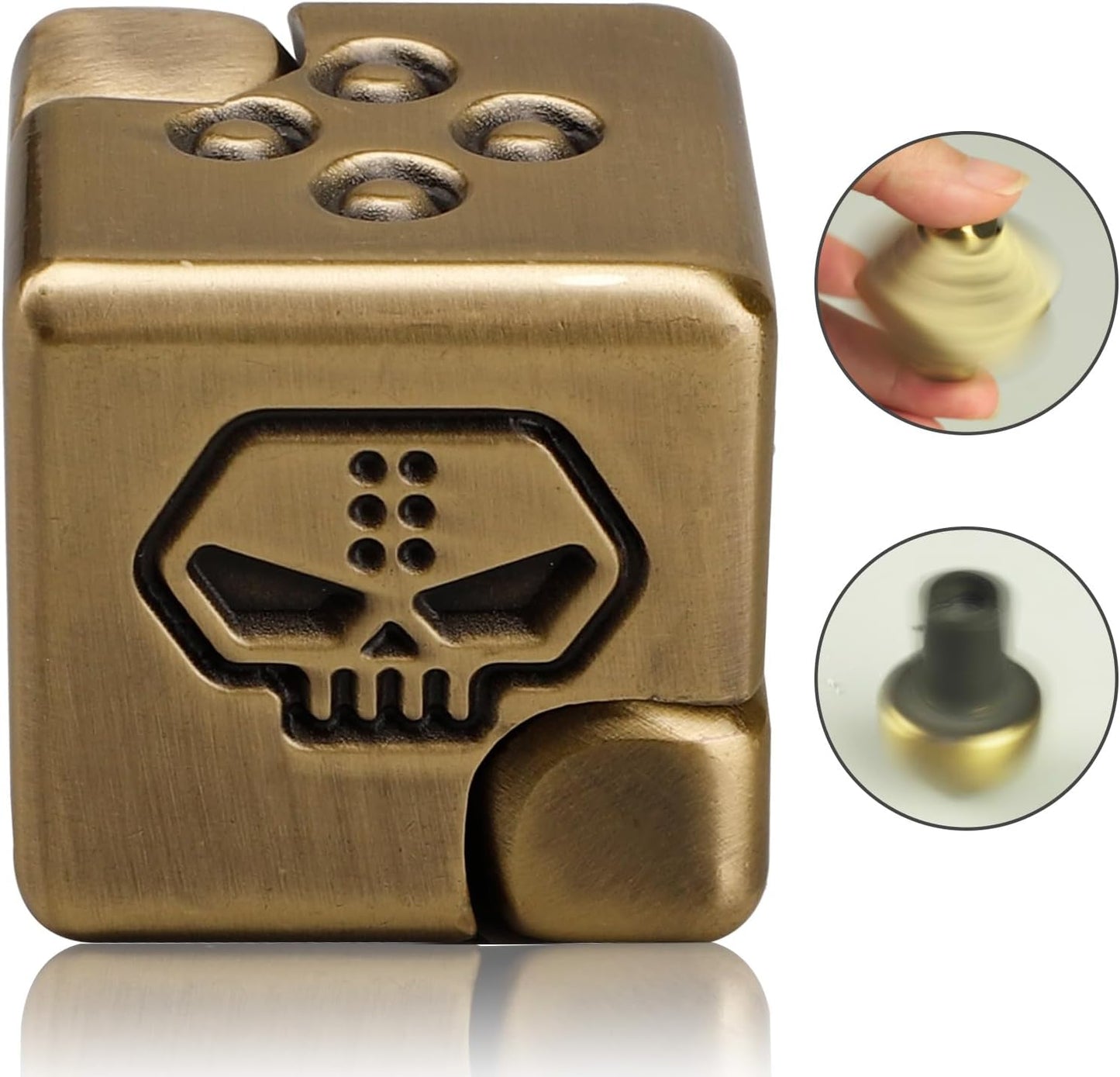 Metal Infinity Cube Fidget Spinner for Kids Adults, 2-in-1 Magnet Dice Fidget Hand Toys Focus Finger Spinning Toy, Stress Relief Hand Spinner for Boys Men, Kinetic Desk Toy for Autism Anti Anxiety