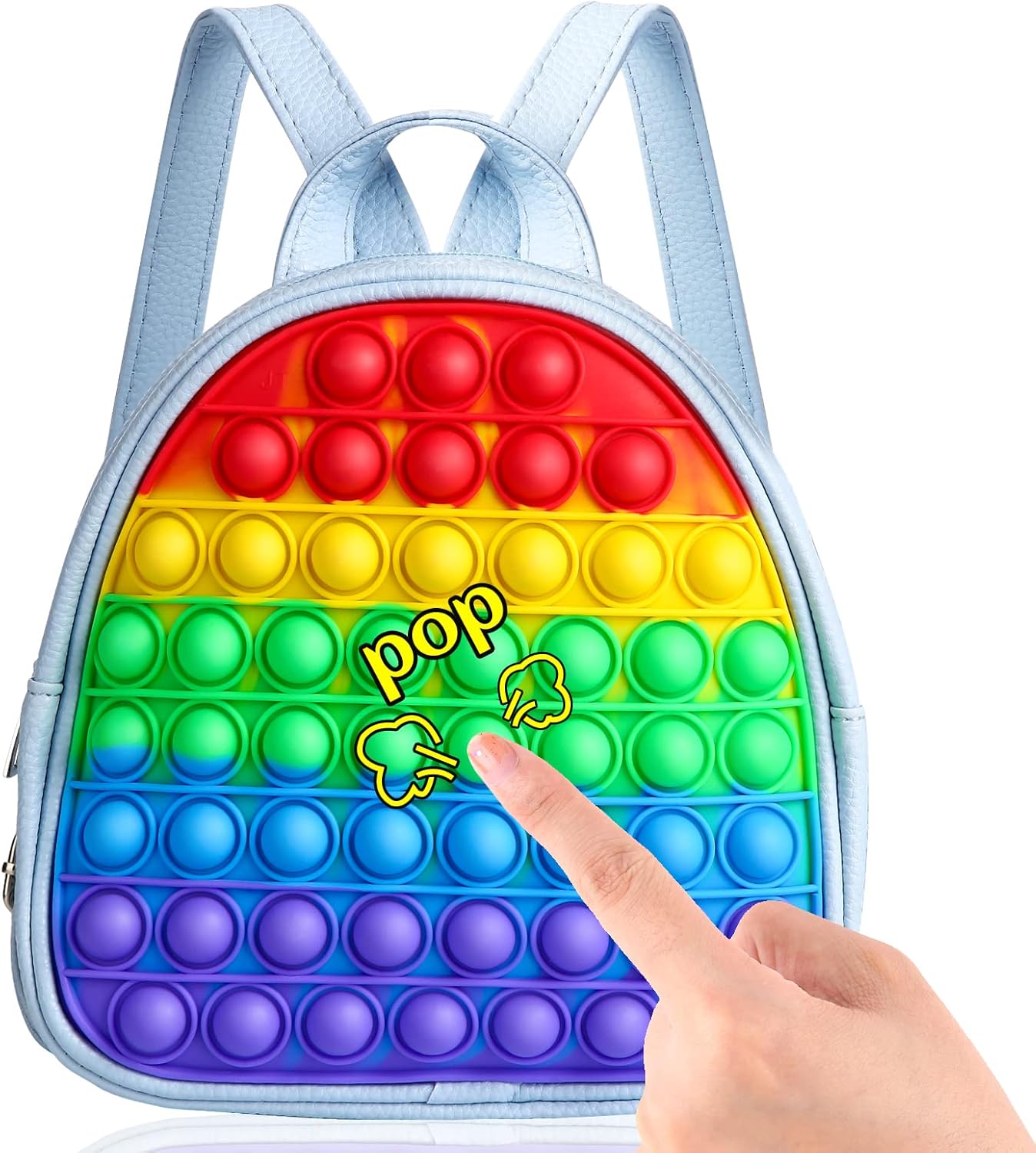 SCIONE Pop Backpack Fidget Toy for Girls, Small Pop School Bookbag,Easter Gifts for Kids Bubble Backpack Fidget Toys Birthday Party Fidgets Gifts for Girls