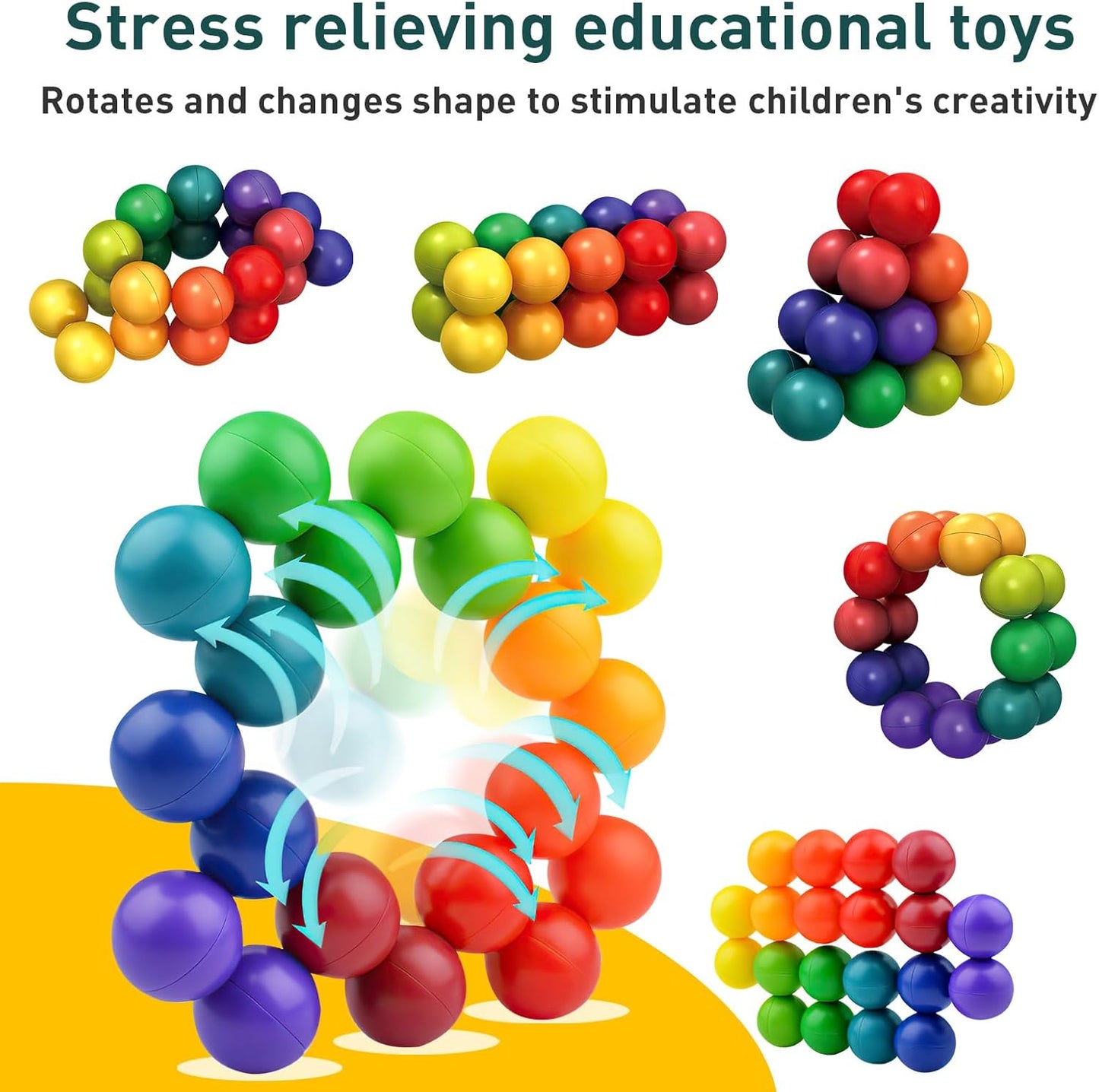 Fidget Toys for Adults Kids, Sensory Toys for Kids with Autism, Educational Ball Kids Toys for 3-12 Year Boys and Girls Toddler Travel Toys, Stocking Stuffers for Adults and Kids