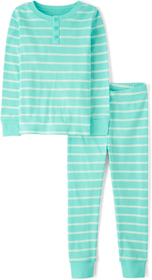 Gymboree Kids' and Toddler 100% Cotton Henley Long Sleeve Top and Pants,gymmies Pajama Set