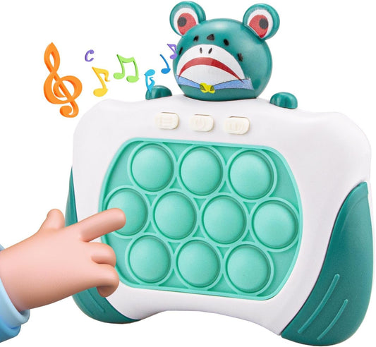 Fast Push Bubbles Pop Fidget Toy It Game, Quick Push Light Up Pop Interactive Sensory Toy, Fast Push Button Game for Kids Adult, Stress Relief Handheld Game Present Toy for 3 4 5 6 7 Year Boy Girl