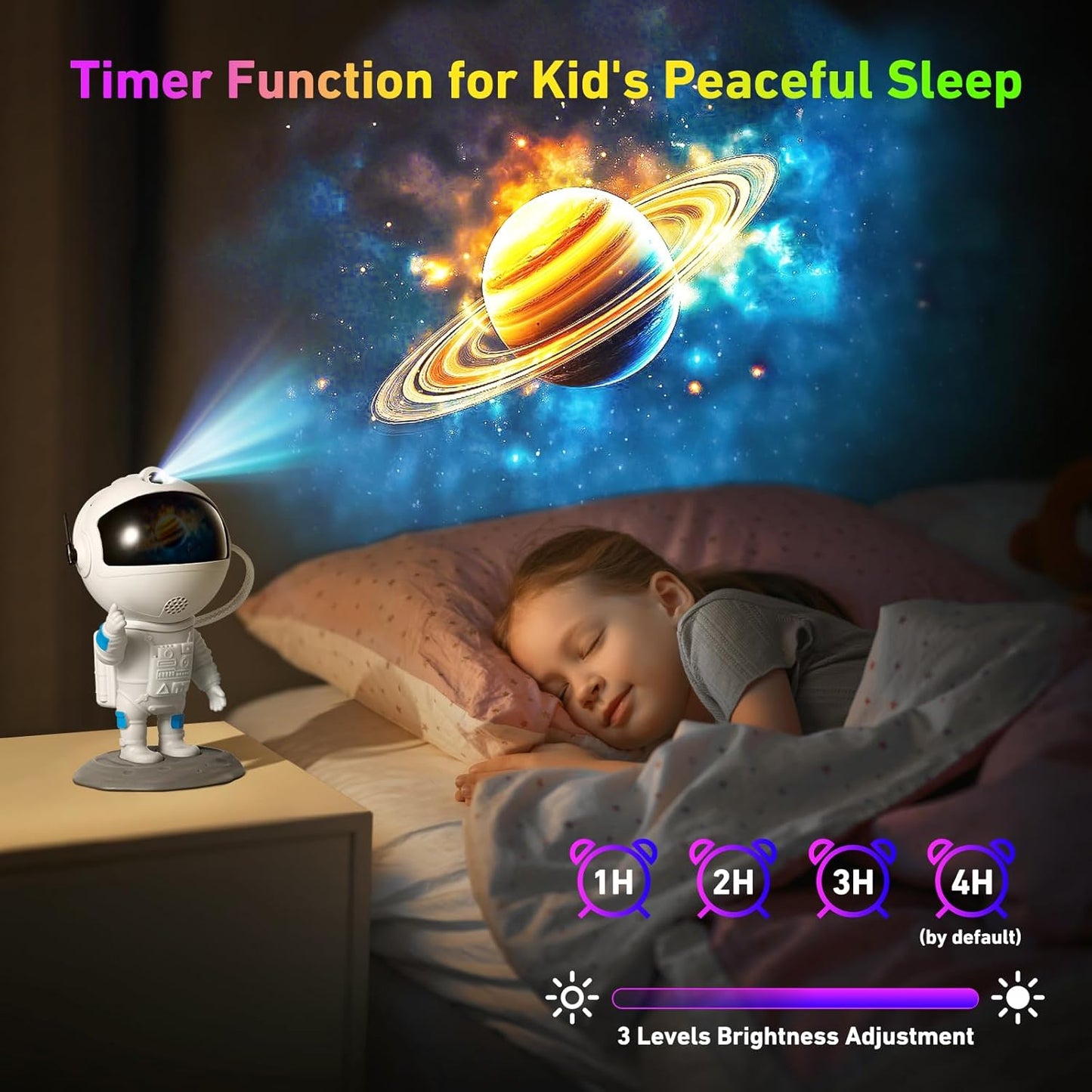 Galaxy Projector, Star Projector with 12 Space Films, Astronaut Galaxy Projector for Bedroom with Timer, Planetarium Projector Ceiling Nebula Night Light for Kids Adults Gift Living Game Room