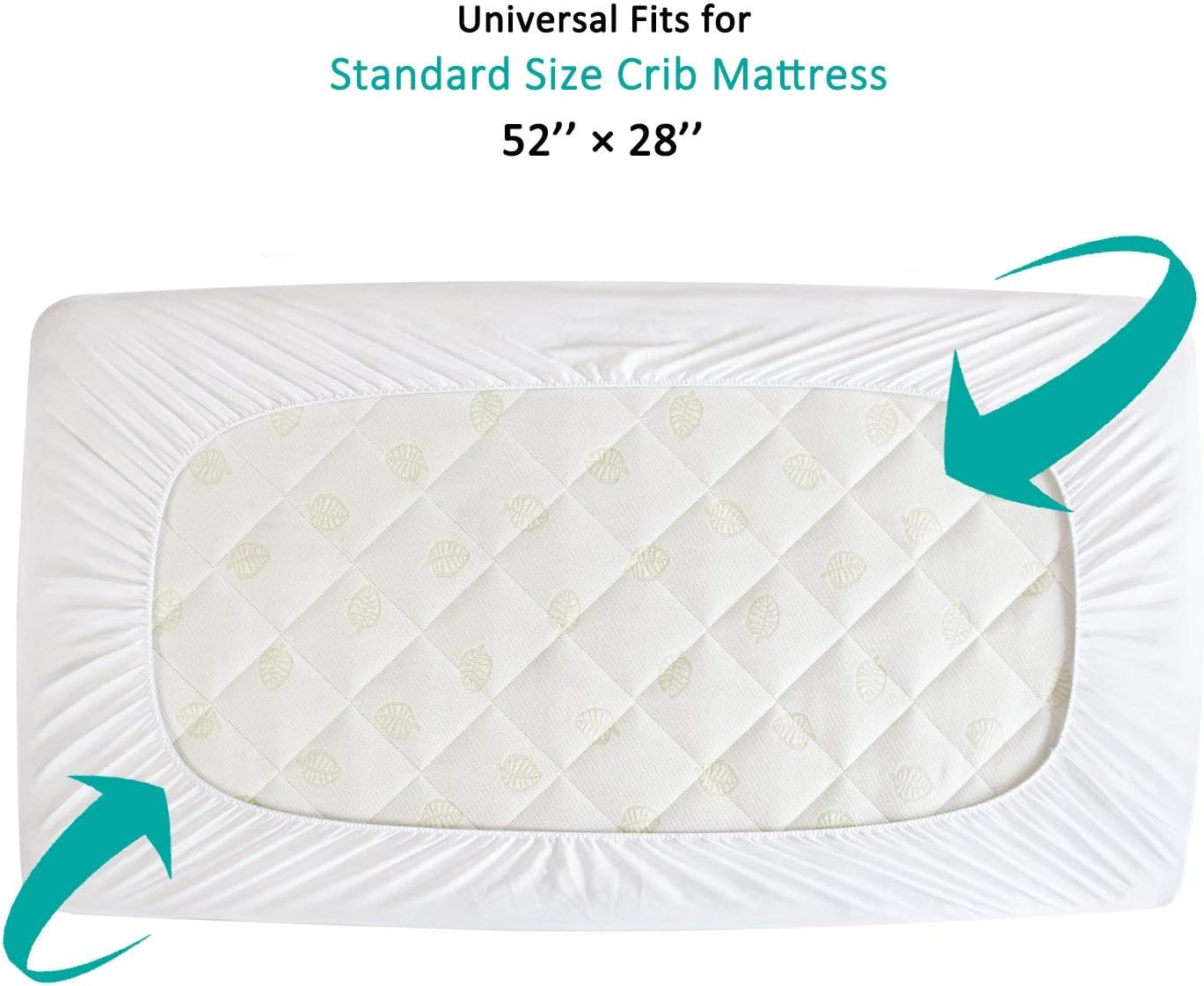 Waterproof Crib Mattress Protector 2 Pack Fitted Crib Sheets Cover Toddler Bed Mattress Pad Protector for Boys Girls, Skin-Friendly & 100% Absorbent Machine Wash