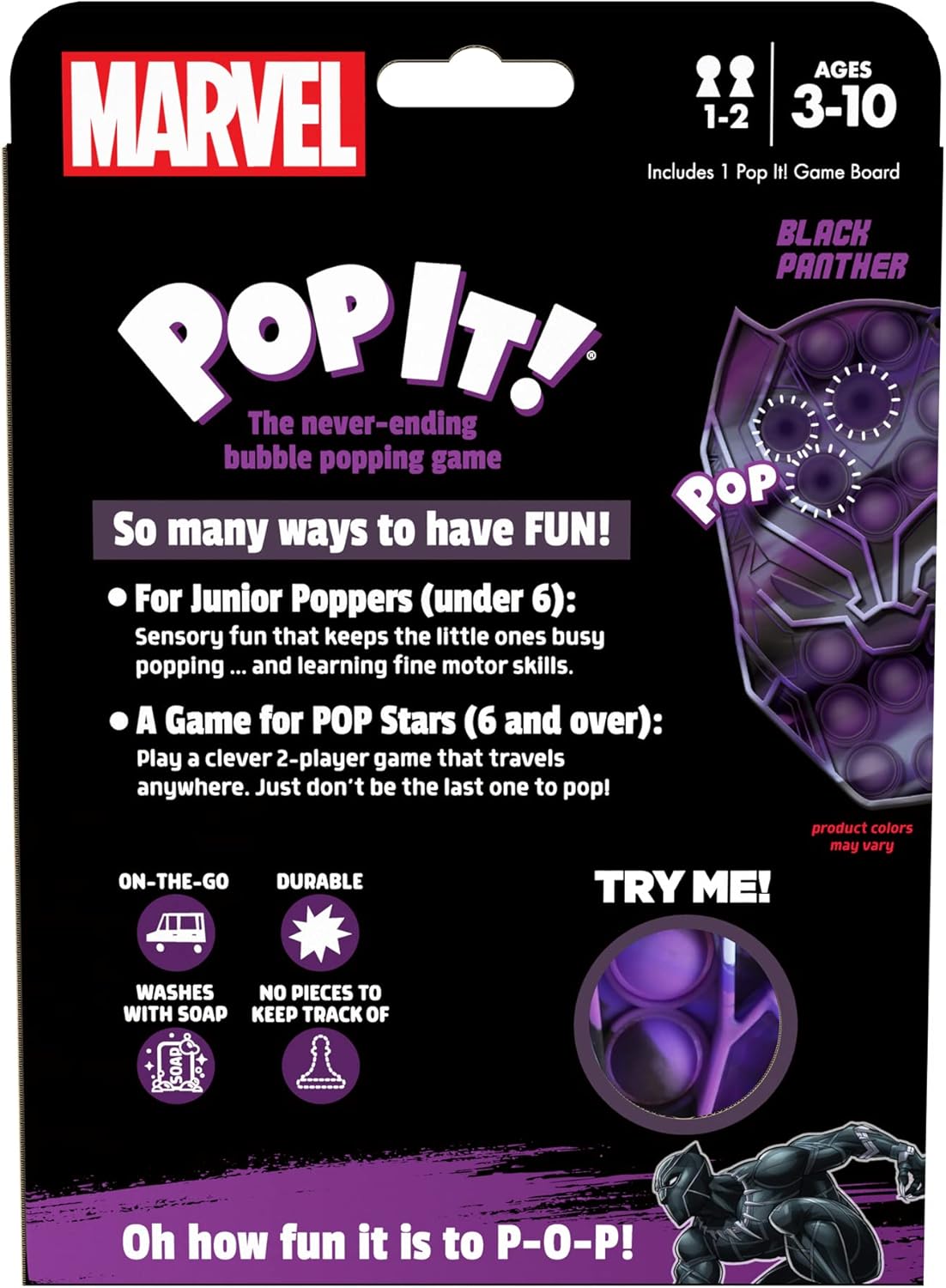 Pop It! Buffalo Games - Marvel Black Panther