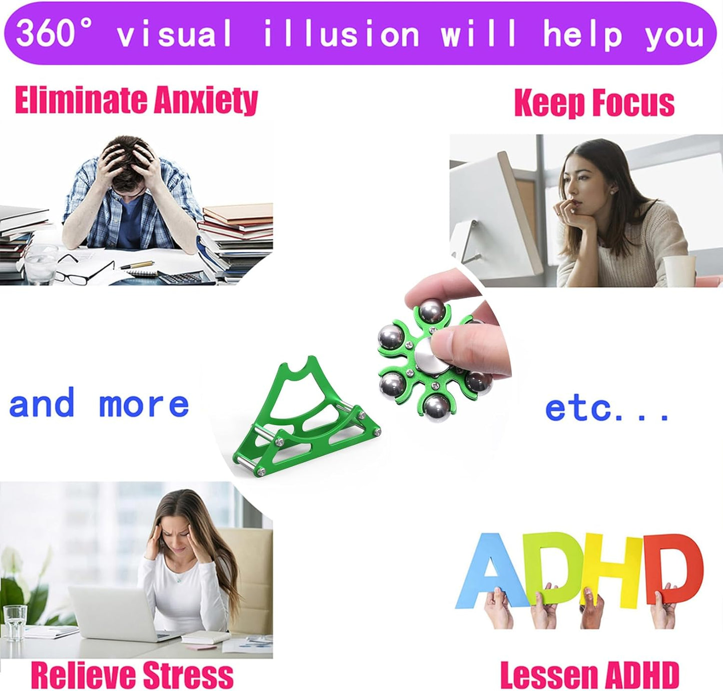 Desk-Fidget-Toys for Ferris-Wheels-Spinner: 4mins Kinetic-Metal-Spinner, Cool-Gadgets-Stuff for Kid Children Teen Adult EDC-Toy, ADHD Tools Stress Relief for Office Home School Men Woman Christmas