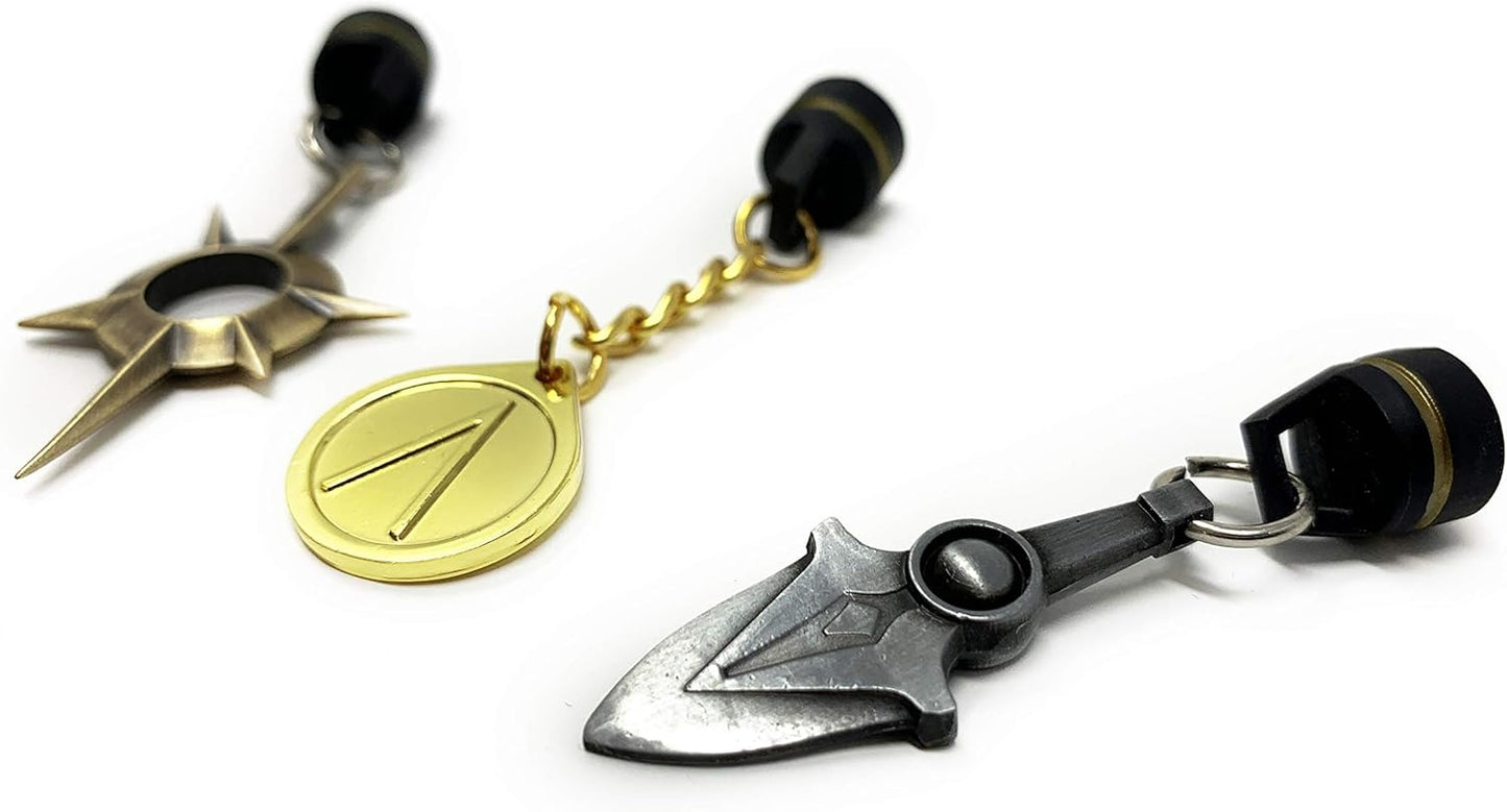 Citadel Black Mini Desktop Buddy - 3 Pack - Magnetic Metal Gaming Accessory with Drawstring Bag, Mini Video Game Pendant, Strong Neodymium Magnet, Gift for Gamers