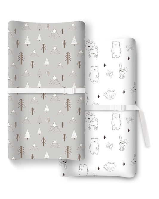 Extra Stretchy Changing Pad Cover, Ultra Soft Premium Jersey Knit Changing Pad Sheets, Unisex for Boys Girls, Fits All Standard Changing Tables/Dresser Tops - 2 Pack