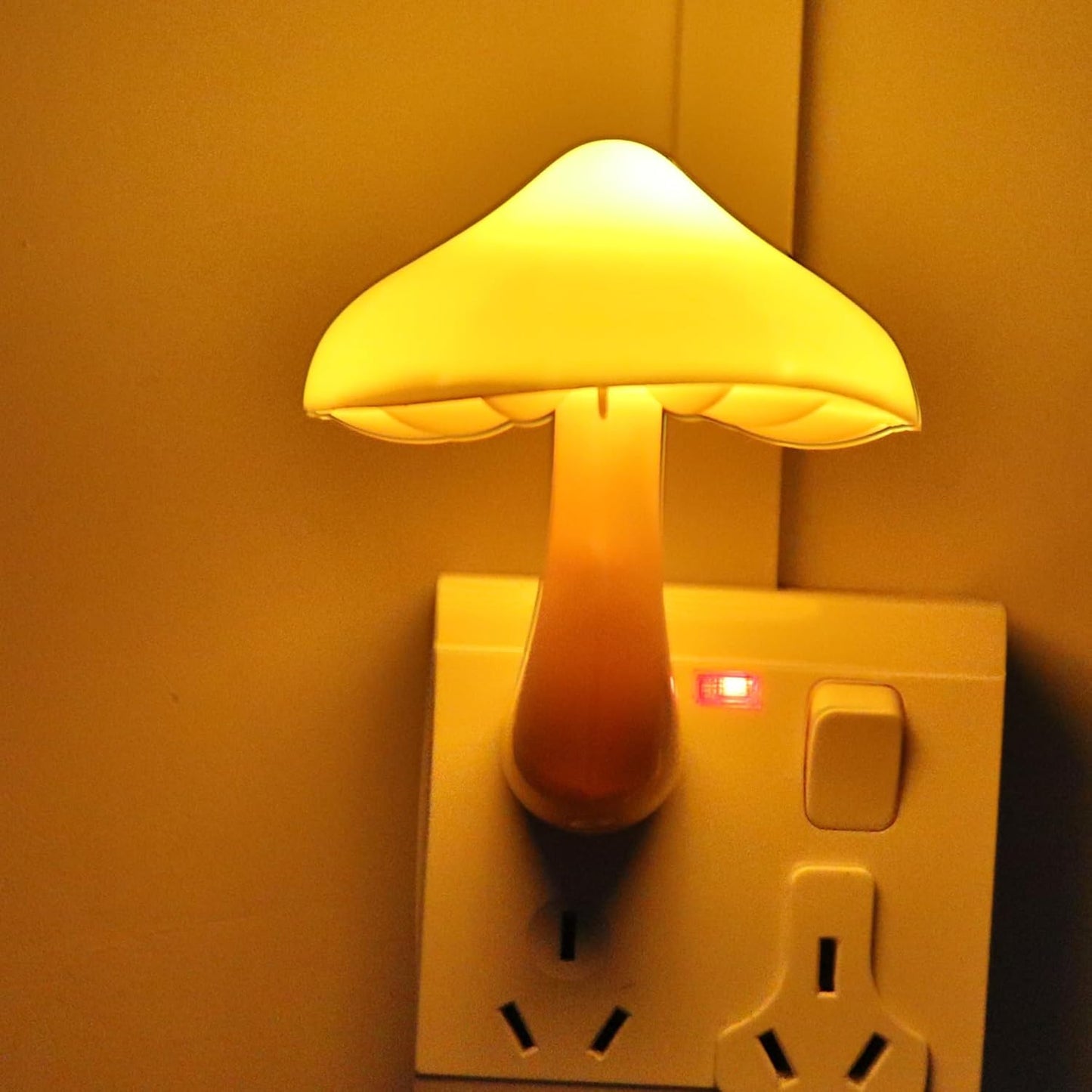 AUSAYE 5 Pack Sensor LED Night Lights Plug in Lamp Mushroom Light for Adults Kids NightLight Bedroom,Bathroom,Toilet,Hallway,Stairs,Kitchen,Basement Warm Yellow
