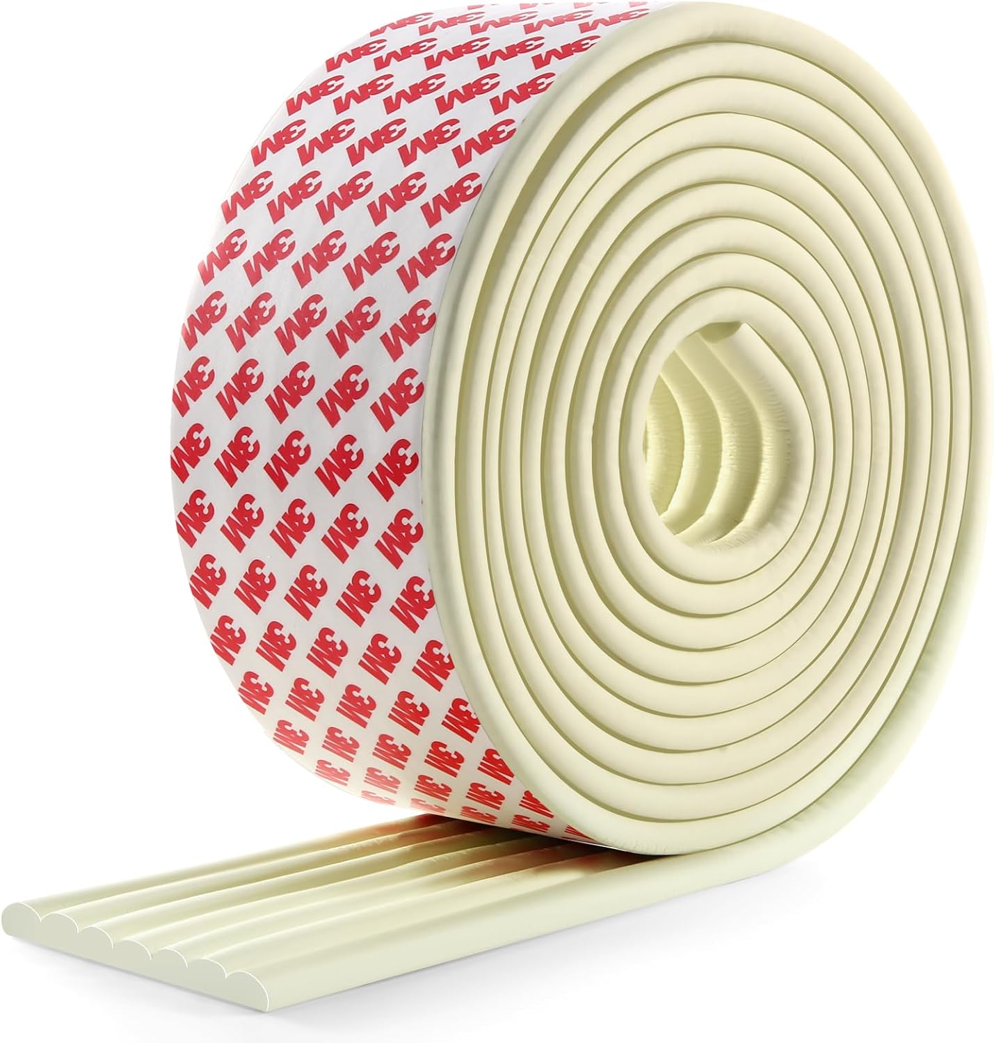 Upgrade Baby Proofing Edge Corner Protector,16.4ft Edge Guards Padding with 3M Adhesive, Extra-Wide Soft Rubber Foam Padding, Furniture, Sharp Edge Safety Corner Edge Bumper Guard-Cream