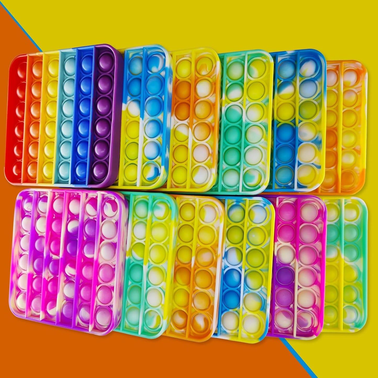 24 Pcs Pop Bubble Fidget Toys for Party Favors, Stress Relief Pressure Relieving Toys for Kids, Birthday Gifts and Classroom Game Prize Supplies, Christmas Party Gift for Kid and Adults