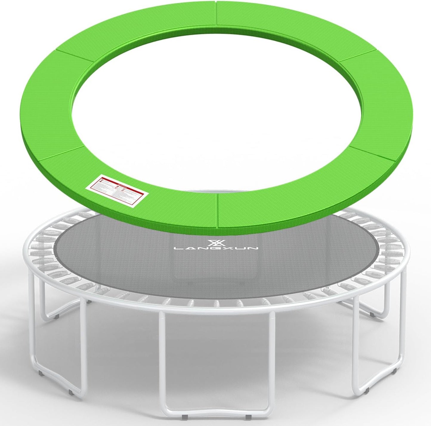 LANGXUN Universal Trampoline Repalcement Safety Pad, 8ft 10ft 12ft 14ft 15ft 16ft Waterproof Surround Spring Foam Cover for Round Frame