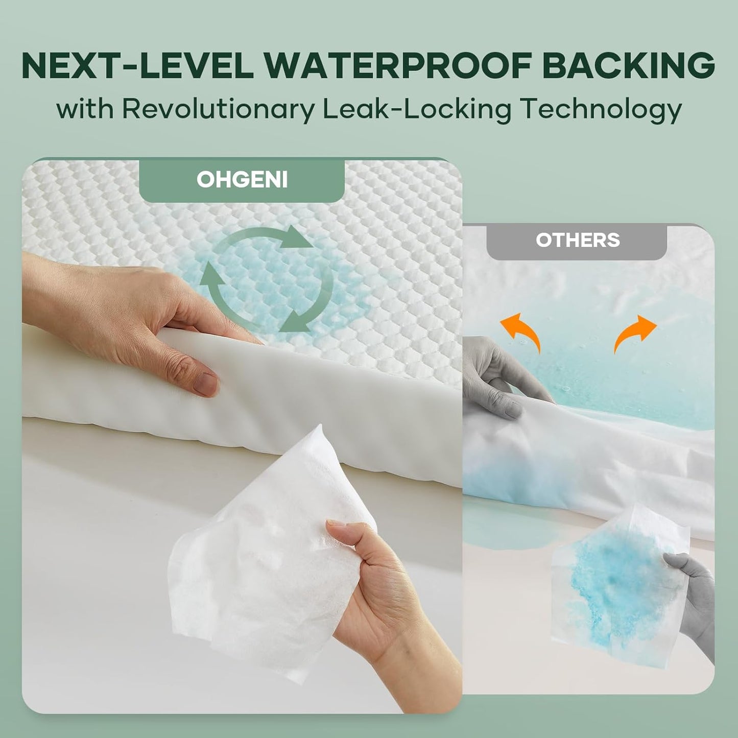 OhGeni 100% Waterproof Mattress Protector, Twin-2 Pack, Fitted Sheet with Stretchable Pockets, Deep Sleep Noiseless Soft. Breathable Cooling Hypoallergenic Material, Mattresses Cover for Bed