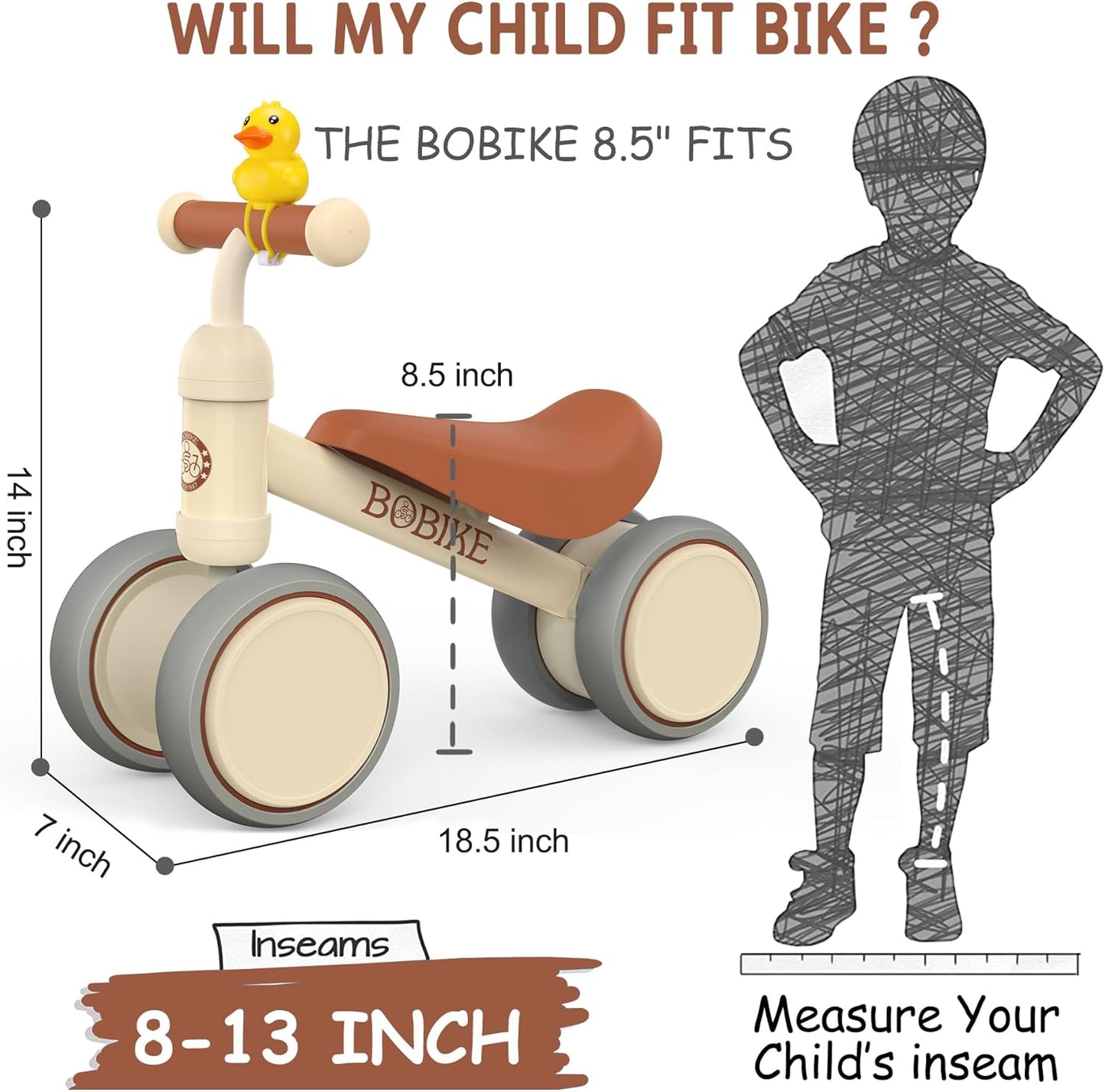 Baby Balance Bike Toys for 12-36 Months Kids Toy Boy and Girls Gifts Toddler Best First Birthday Gift Children Walker No Pedal Infant 4 Wheels Bicycle (Classic, White)