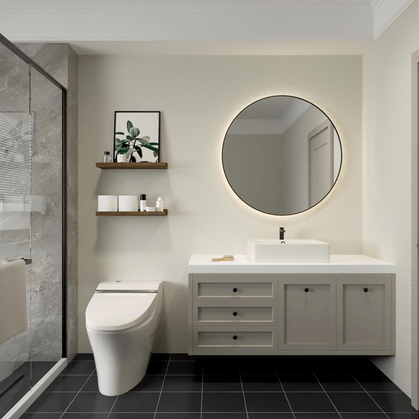 Floating Shelves for Wall, Wall Mounted Shelves Set of 2, Rustic Shelves with Lip, Display Picture Ledge Shelf for Wall Decor Living Room Bathroom Kitchen - Brown