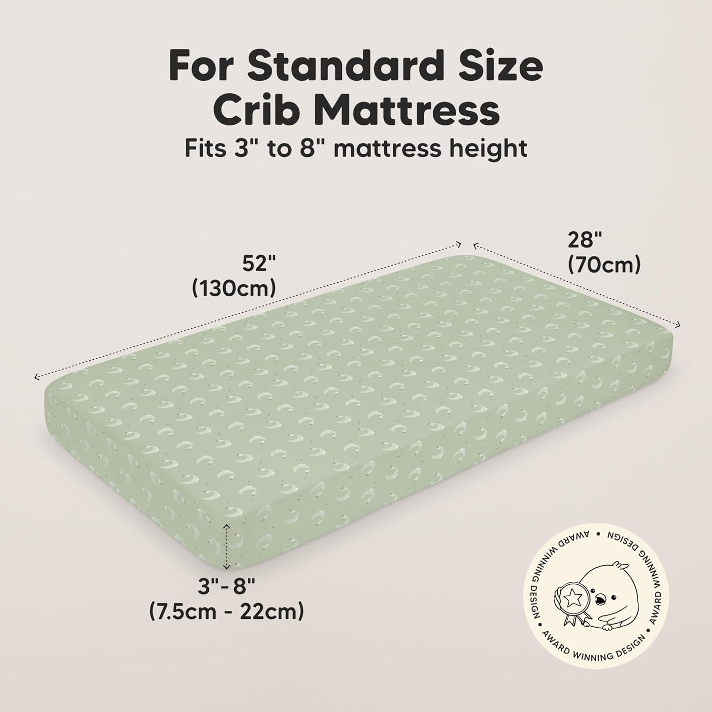 KeaBabies 2-Pack Baby Crib Sheets for Boys, Girls - 52x28 Viscose Derived from Bamboo Toddler Bed Sheets Neutral, Fitted Crib Mattress Cover for Standard Baby Bedding, Soft & Cozy (Lunaris)