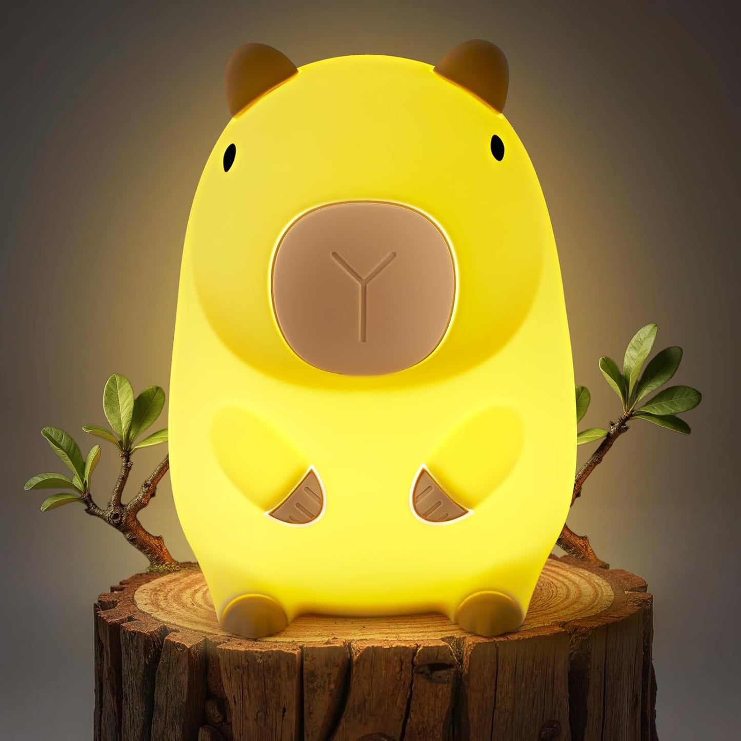 Capybara Night Light for Kids, Cute Capybara Lamp Silicone Baby Nursery Night Lamp, Dimmable Squishy Touch Bedside Lamps, Adorable Rechargeable Animal Lamps Gifts Kawaii Room Decor for Kids Girls Boys