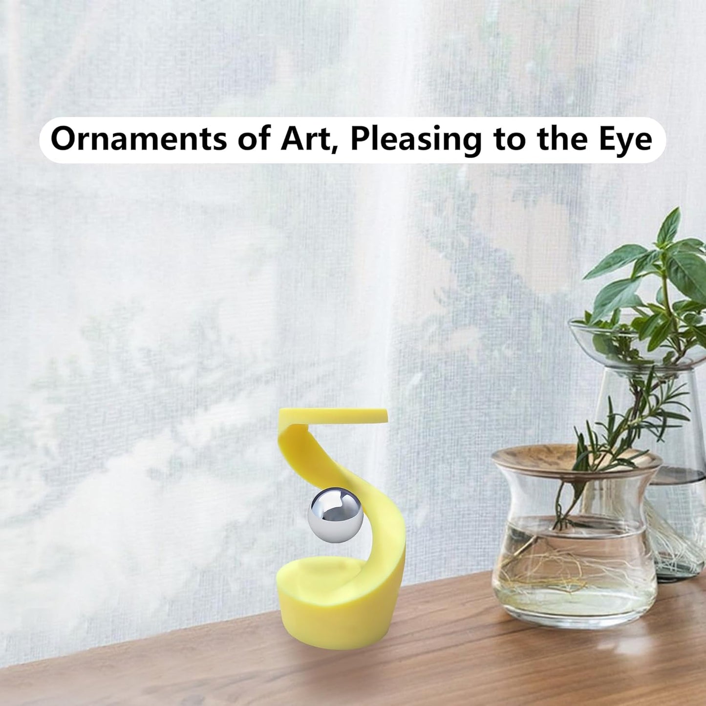 Kinetic Spinning Desk Toys,Rotating Left and Right,with a Unique Visual Illusion,Keep Focus,Relieve Stress,Executive Desk Toy Gifts for Adult Teen Children-Yellow