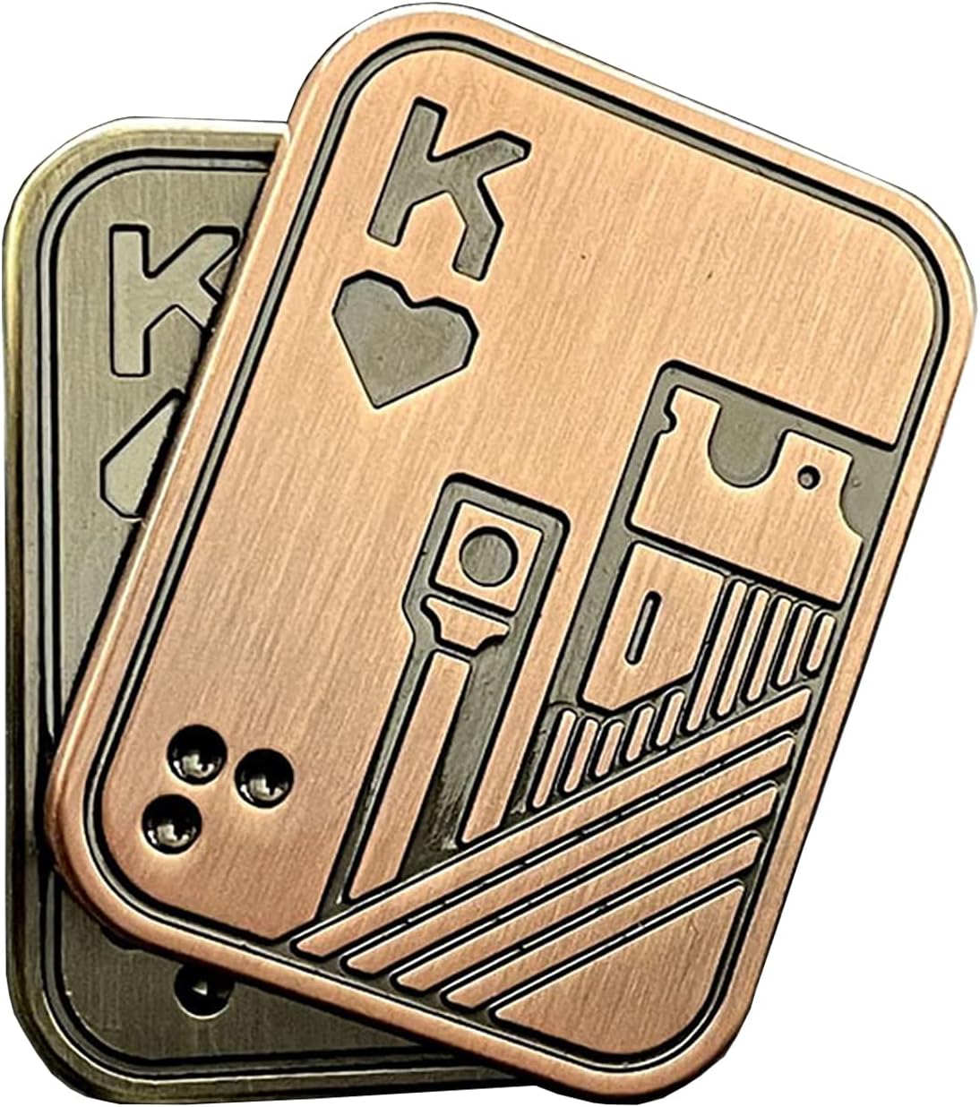 New Decompression Metal Poker Fidget_Slider，Manually Rotate Adult Office Decompression Toys to Relieve Pressure, Tabletop Toys for Adults and, Pressure Novel Toy Gift for Kids or Friends (bronzeKK)