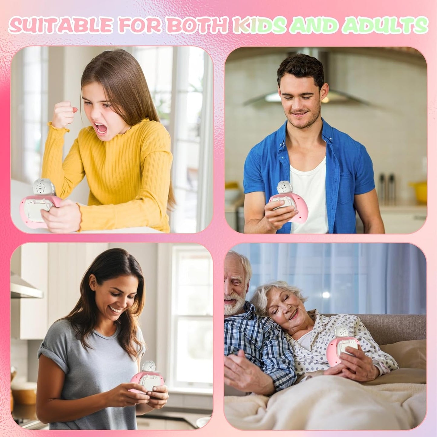 Fast Push Game,Sensory Toys Pop Game Machine,Handheld Fidget Console for Kids Adults, Birthday Gifts for Boys Girls-Pink