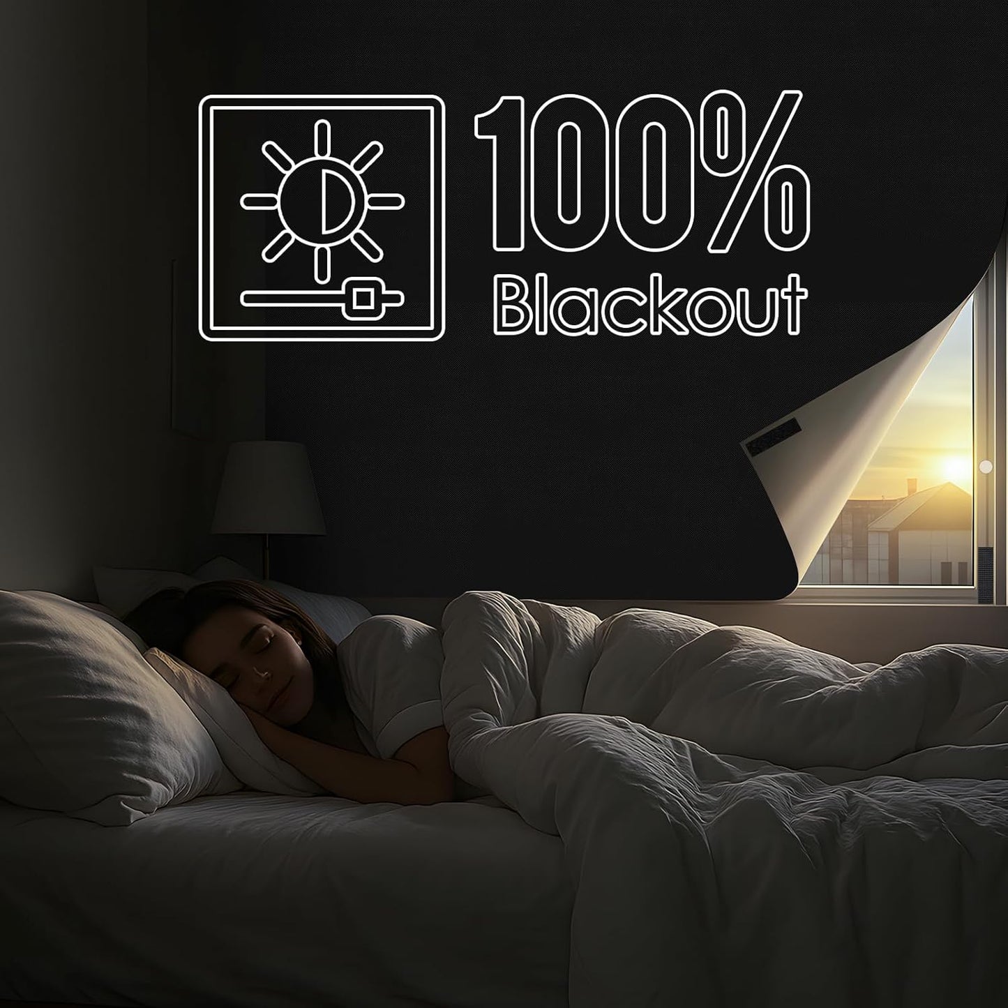 Blackout Window Cover, Portable DIY Window Blinds,Travel Window Blackout Curtains for Baby Nursery, Bedroom, Dorm Room and Media Room (Black 39"x57")