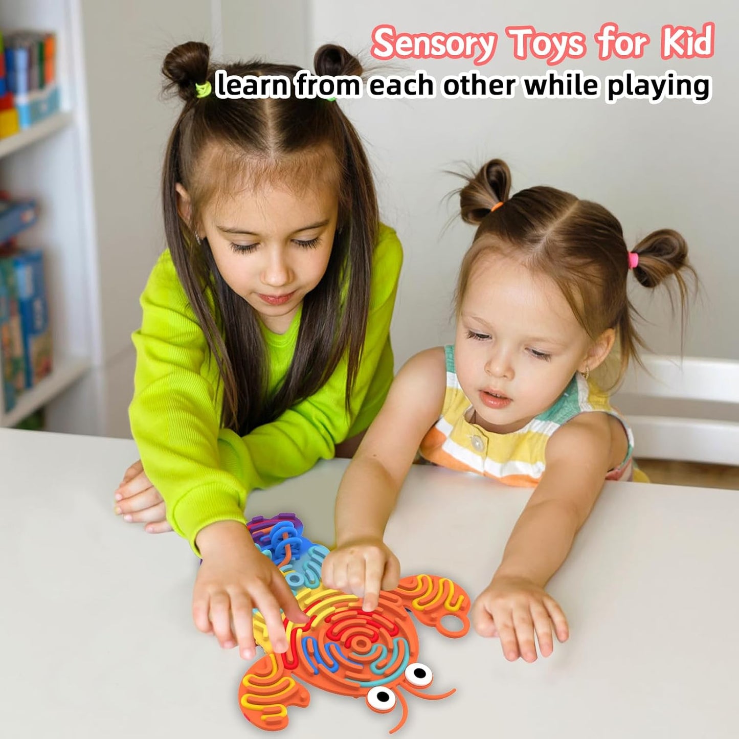 Silicone Sensory Activity Board,2 in 1 Busy Board for Fine Motor Skill, Montessori Fidget Toy for Calming, Stress, Anxiety, ADHD, Autism, Silent, No Mess, Kids 3+ & Adults (Colorful, Lobster)