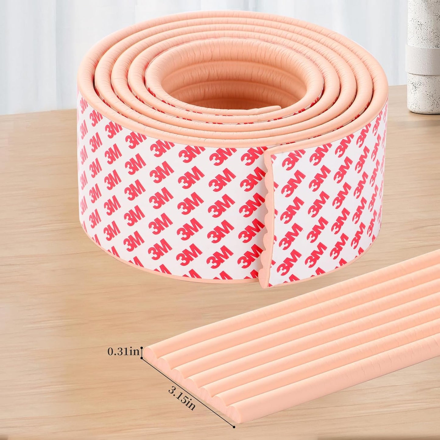 Corner Protector for Baby, Widen Edge Protector with Adhesive Backing, Baby Proofing Edge Corner Protectors Self Adhesive Furniture Corner Guard Bumper for Table, Desk, Fireplace (Pink, 6.6ft)