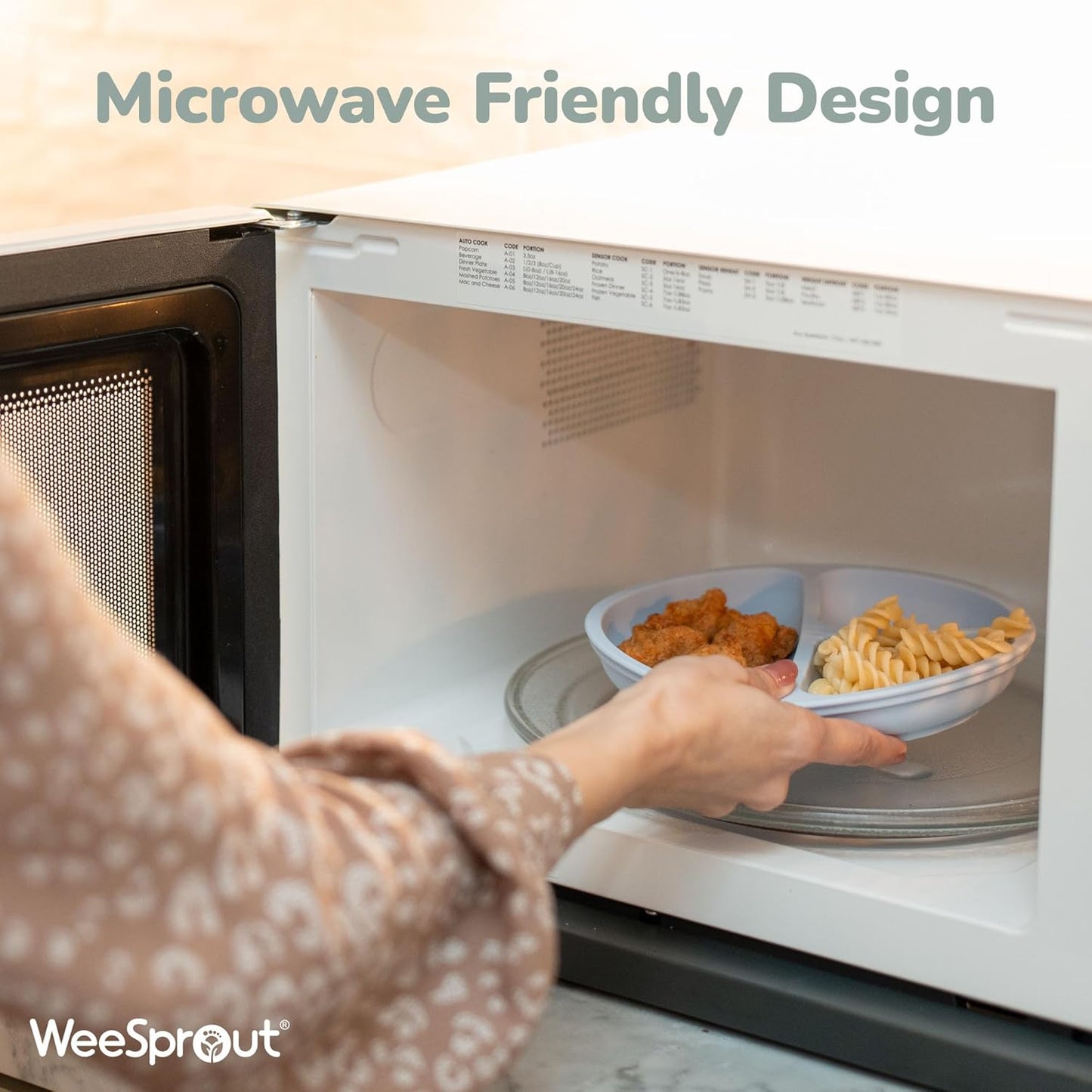 WeeSprout Silicone Plates for Babies & Toddlers (3 Pack) 100% Food-Grade Dishes for Self Feeding, Divided Design & Raised Edges for Picky Eaters, Dishwasher & Microwave Safe Weaning Supplies