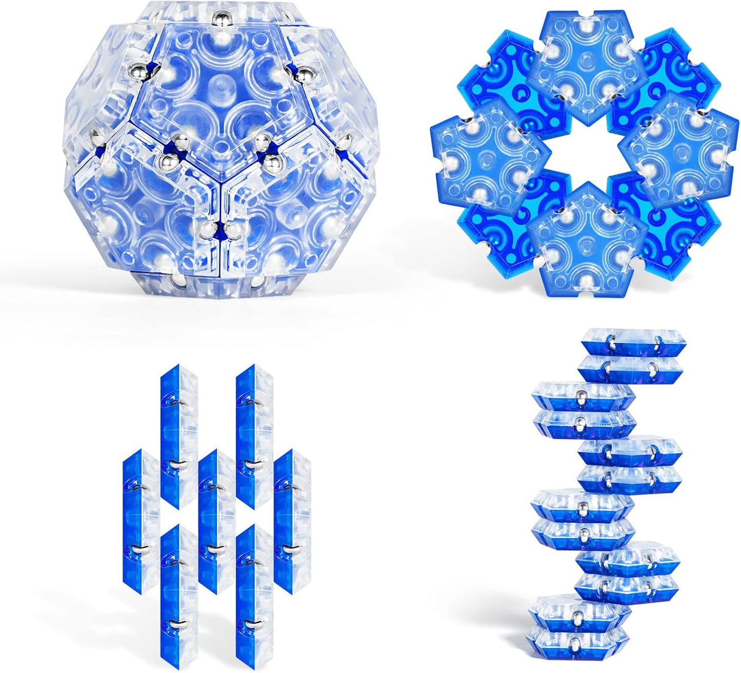 TEMI Fidget Sphere Toys of Fun Executive Desk Toy Puzzles for Adults 14+ Years Old Boys and Girls (blue pentagon-A901-4)