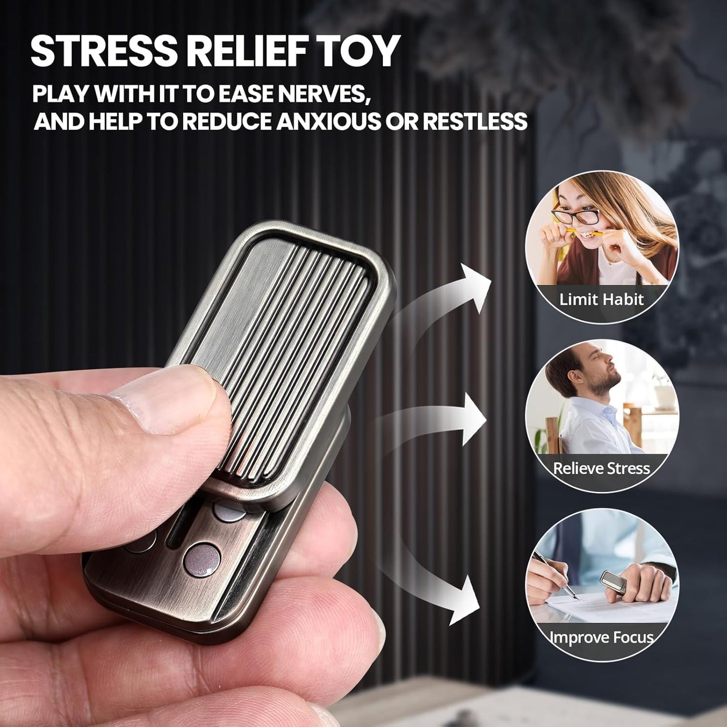 EDC Metal Fidget Slider Toys- Stress Relief EDC Fidget Slider Casual Metal Adult's Hand Toys Office Desk Toys Gifts Stress Toys for Adults