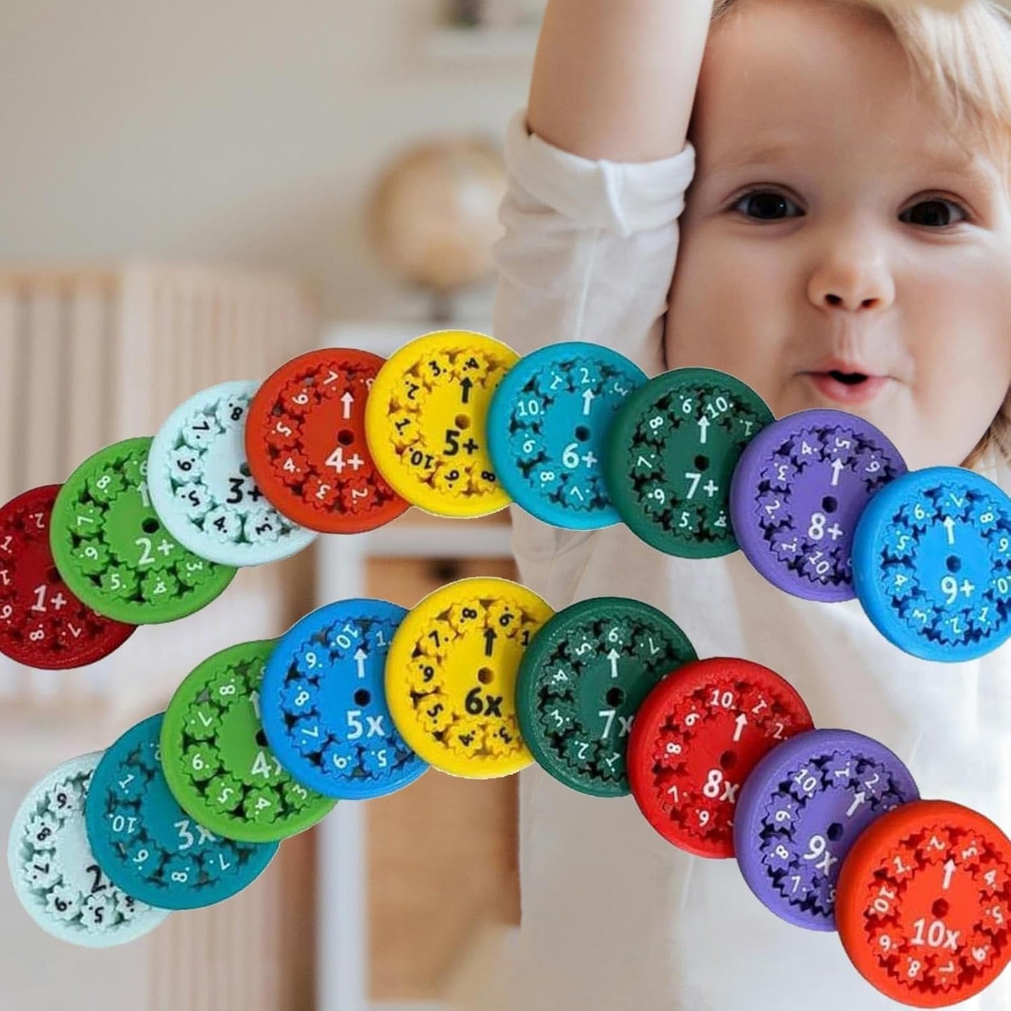 18 Pcs Math Fidget Toy Multiplication, Math Fidget Toy, Math Spinners, This is for All The Stimmers - Fidgeters Who are Learning Math on One Fidget(Multiply or Divid and Add or Subtract)