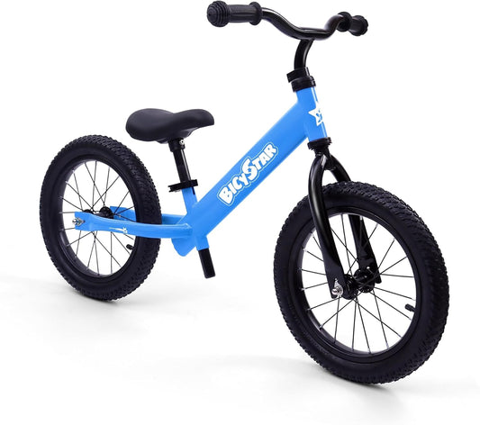 14 Inch Balance Bike for Kids 3-7 Year Old, Kids Bike with No Pedals, Air Rubber Tires, Adjustable Height, Pedalless Kids Bicycle for Boys, Girls