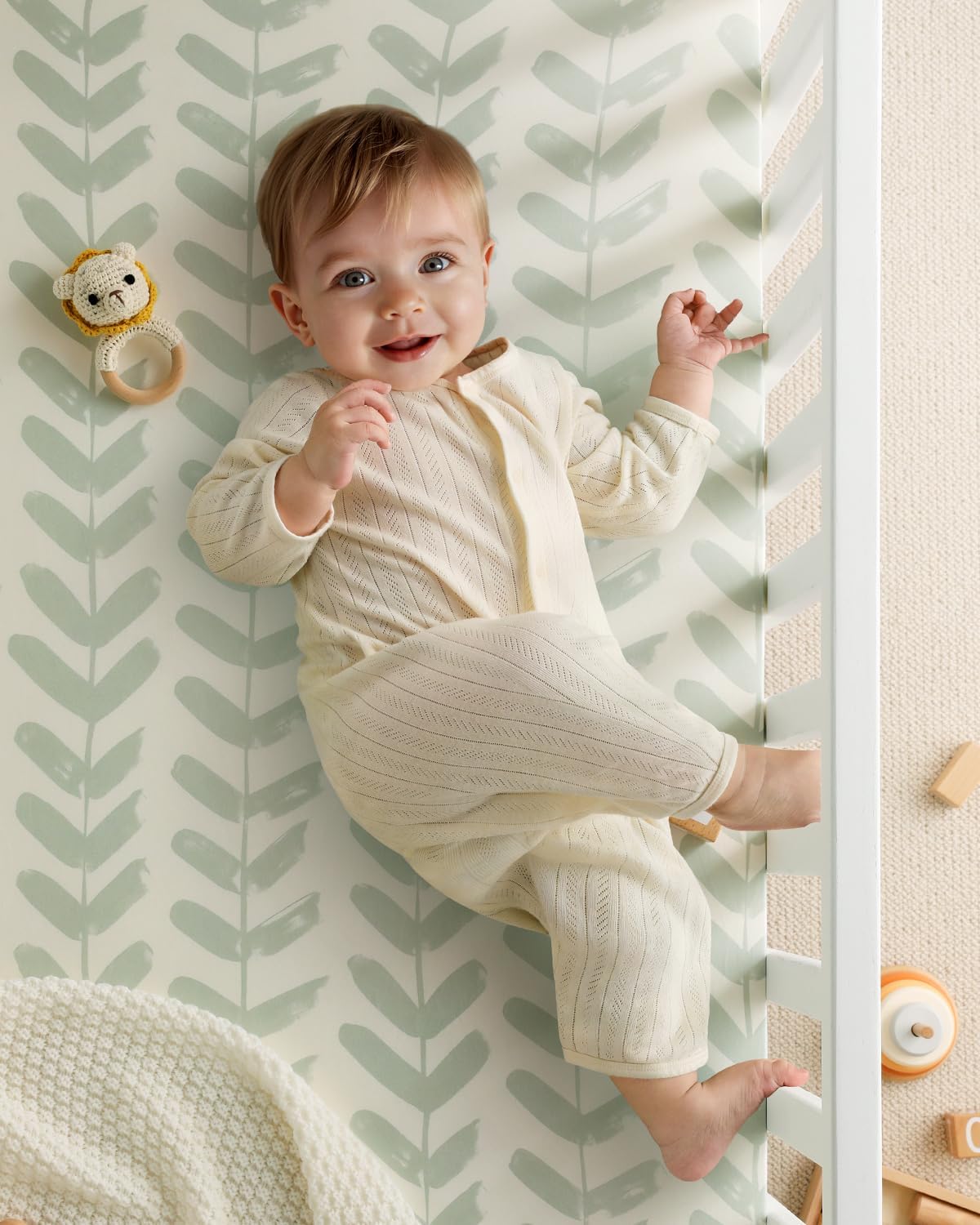 Yoofoss Baby Pack and Play Sheets 2 Pack for Boys and Girls - 38x26 Mini Crib Sheets Fitted Neutral Compatible with Graco Pack n Play Mattress,Ultra Soft Breathable Microfiber Forest Bear