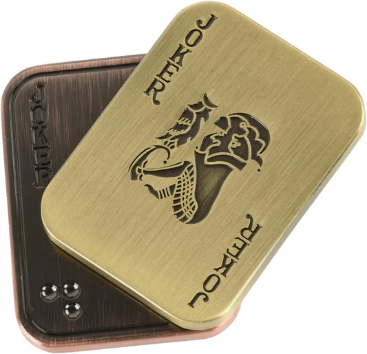 EDC Metal Fidget Slider Toys- Stress Relief EDC Fidget Slider Casual Metal Adult's Hand Toys Office Desk Toys Gifts Stress Toys for Adults(Poker-Joker)